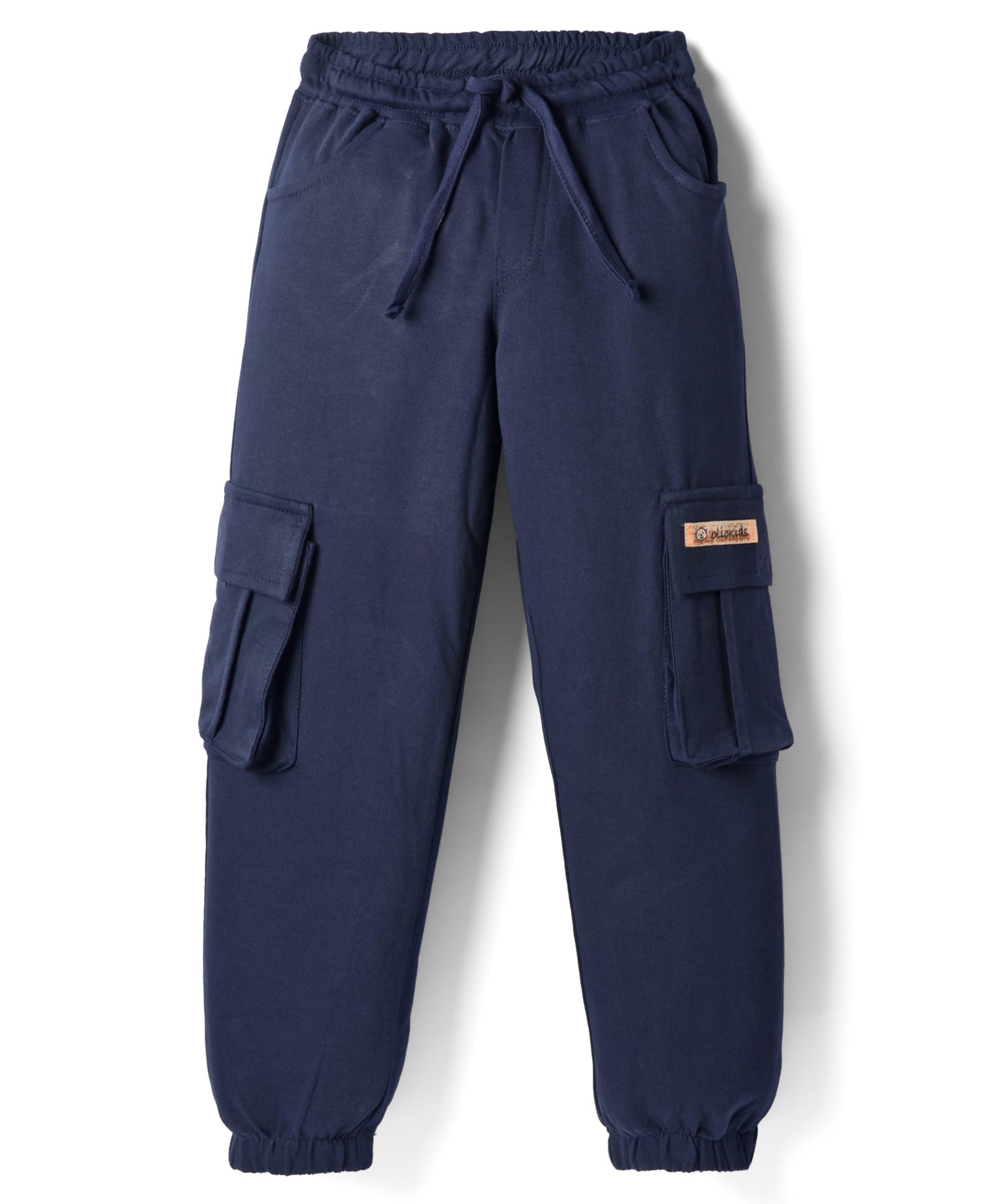 Olio Kids Knitted Full Length Solid Color Lounge Pant - Navy Blue-image-41