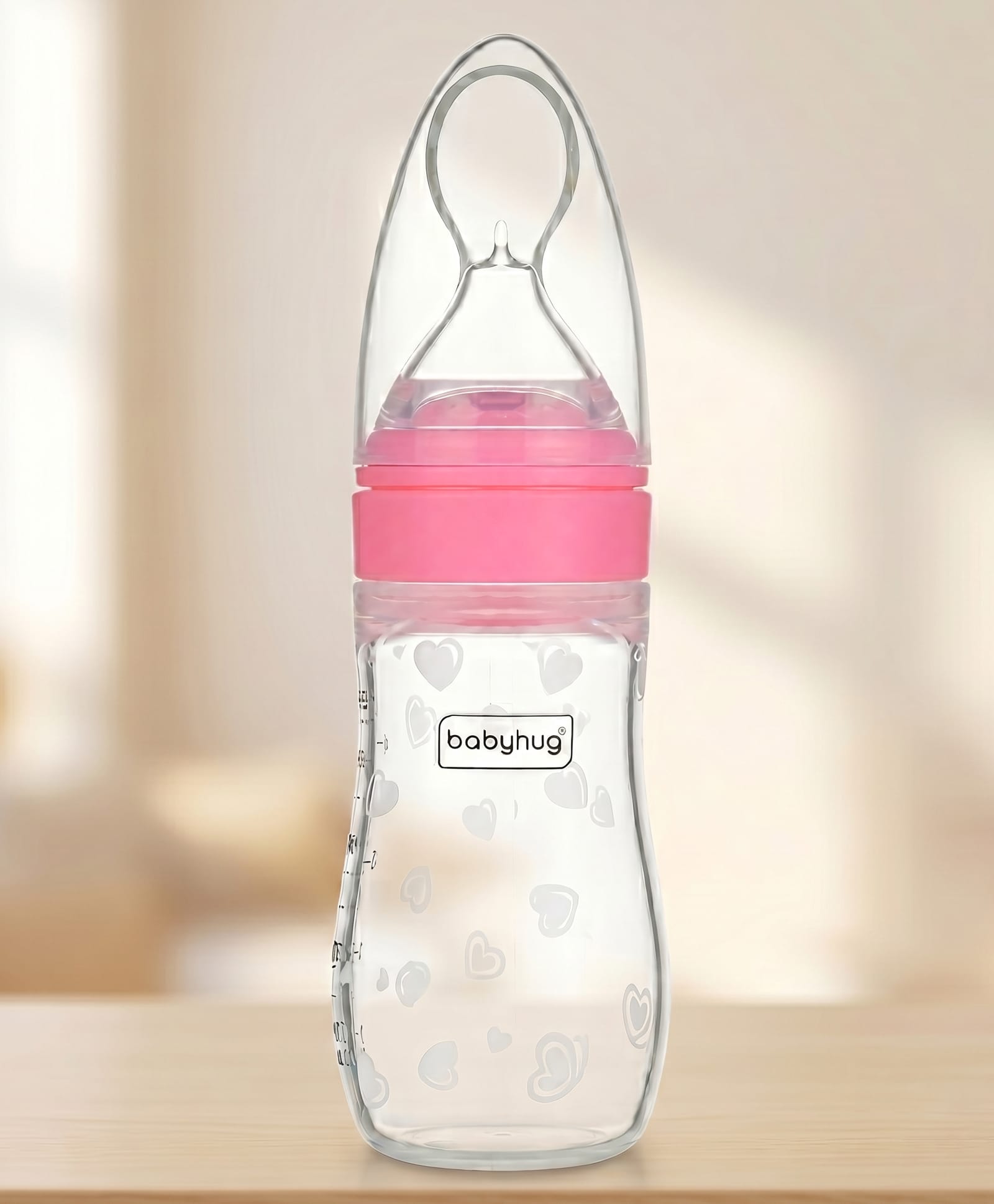 Babyhug FlexiTip Food Feeder Bottle with Soft Silicone Spoon 125 ml - Pink| Feeder for Semi-Solid Foods| Leak-Proof Anti-Spill Valve| Food-Grade| BPA-Free| Controlled Flow & Portion Markings-image-6