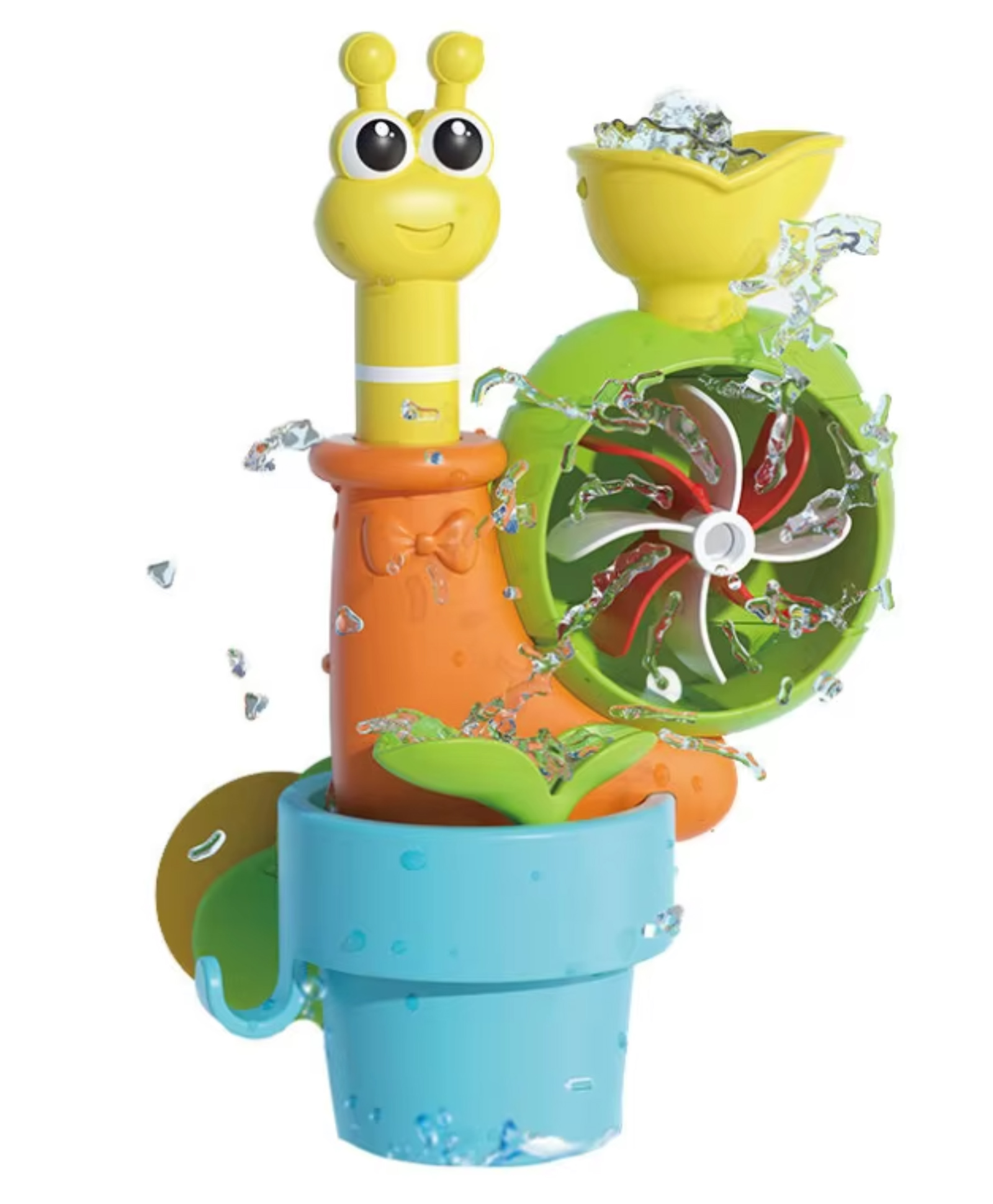 BitFeex Bathtub Fun Imaginative Learning Game for Kids Toddlers 18+ Shower Baby Water Toy Infant Bath Tub Water Play Suction Cup Water Wheel Toy Swimming Pool Bath Toys - Light Blue-image-37