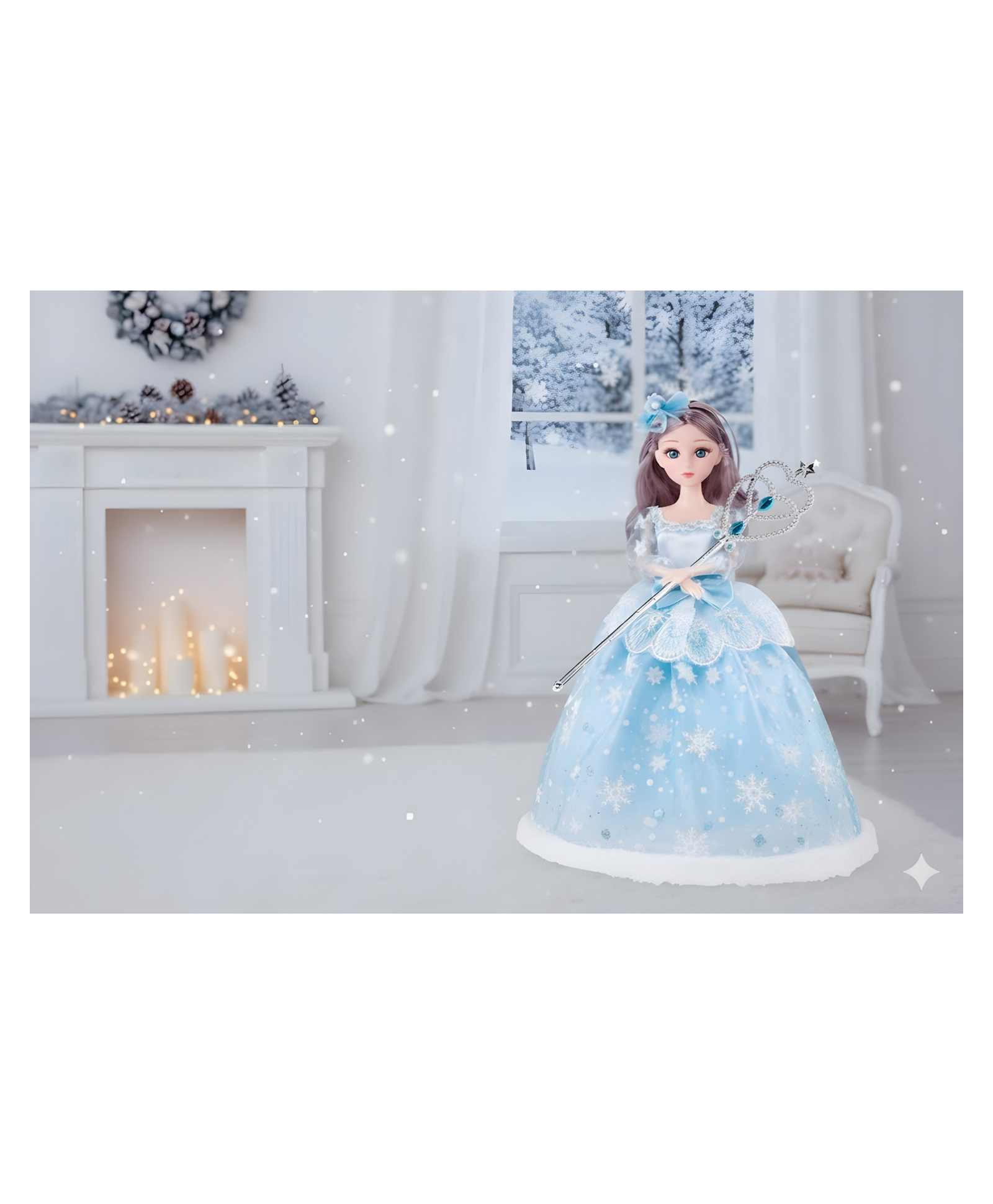 NEGOCIO Bring the Magic of A Winter Fairytale to Life with This Beautiful Snow Princess Doll Set for Kids Pack of 1 - Color May Vary-picture-12