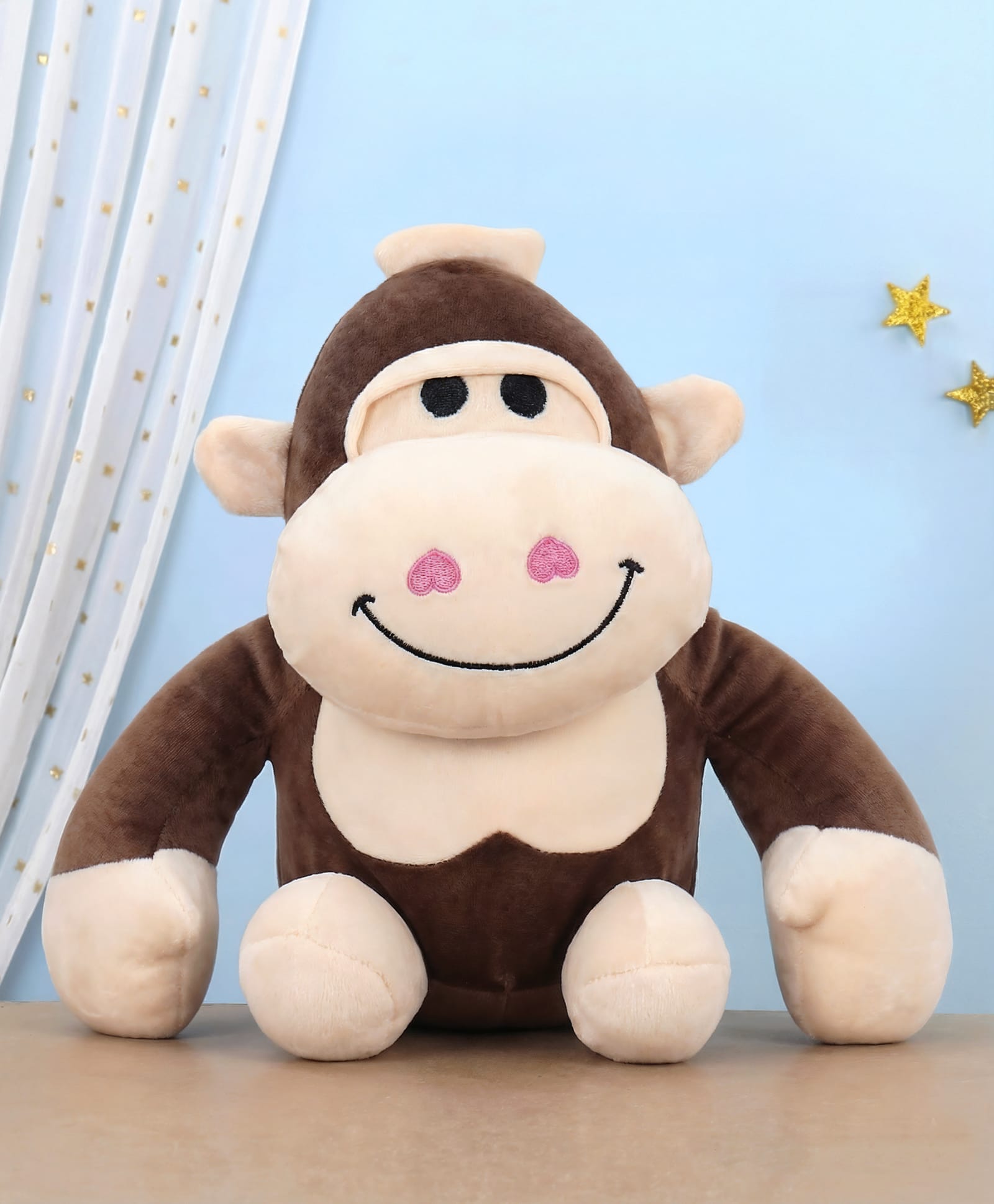 Play Nation Height 31 cm Cute Gorilla Soft Toy| Fluffy & Huggable Plush Monkey| Super Soft Fabric| Safe & Durable| Perfect Gift for Kids| Home & Car Decor-picture-48