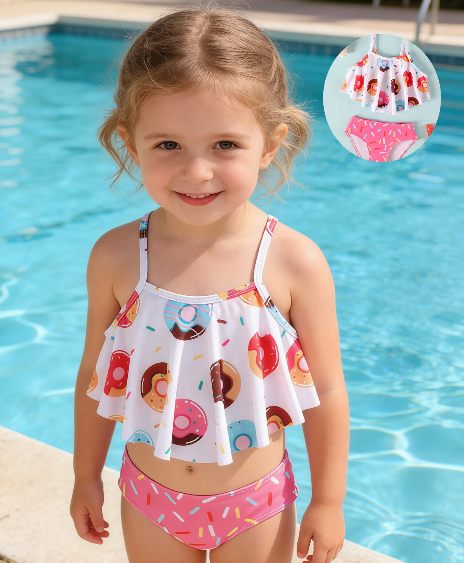 Mark & Mia Donuts Printed Two Piece Swimsuit - White-image-25