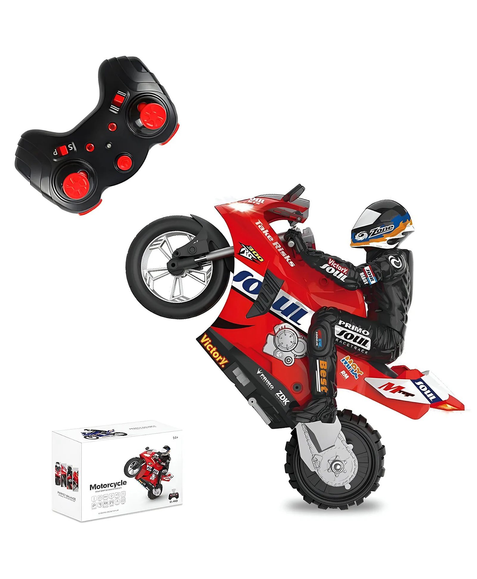 AKN TOYS RC Self-Balancing Motorcycle Model with Six-Axis Gyroscope, 360° rotatable Drift 2.4Ghz High Speed Wireless Remote Racing- PACK OF 1- ( COLOR MAY VARY )-image-44
