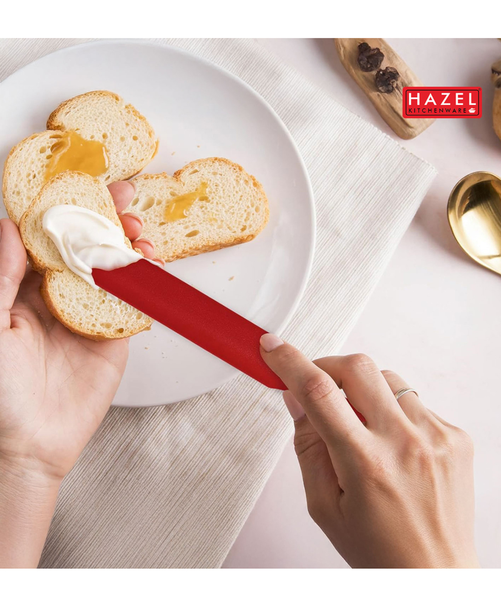 HAZEL Silicone icing Knife (Red),Heat Resistant, Non-Stick & Flexible Spatula for Mixing, Scraping & Spreading-image-7
