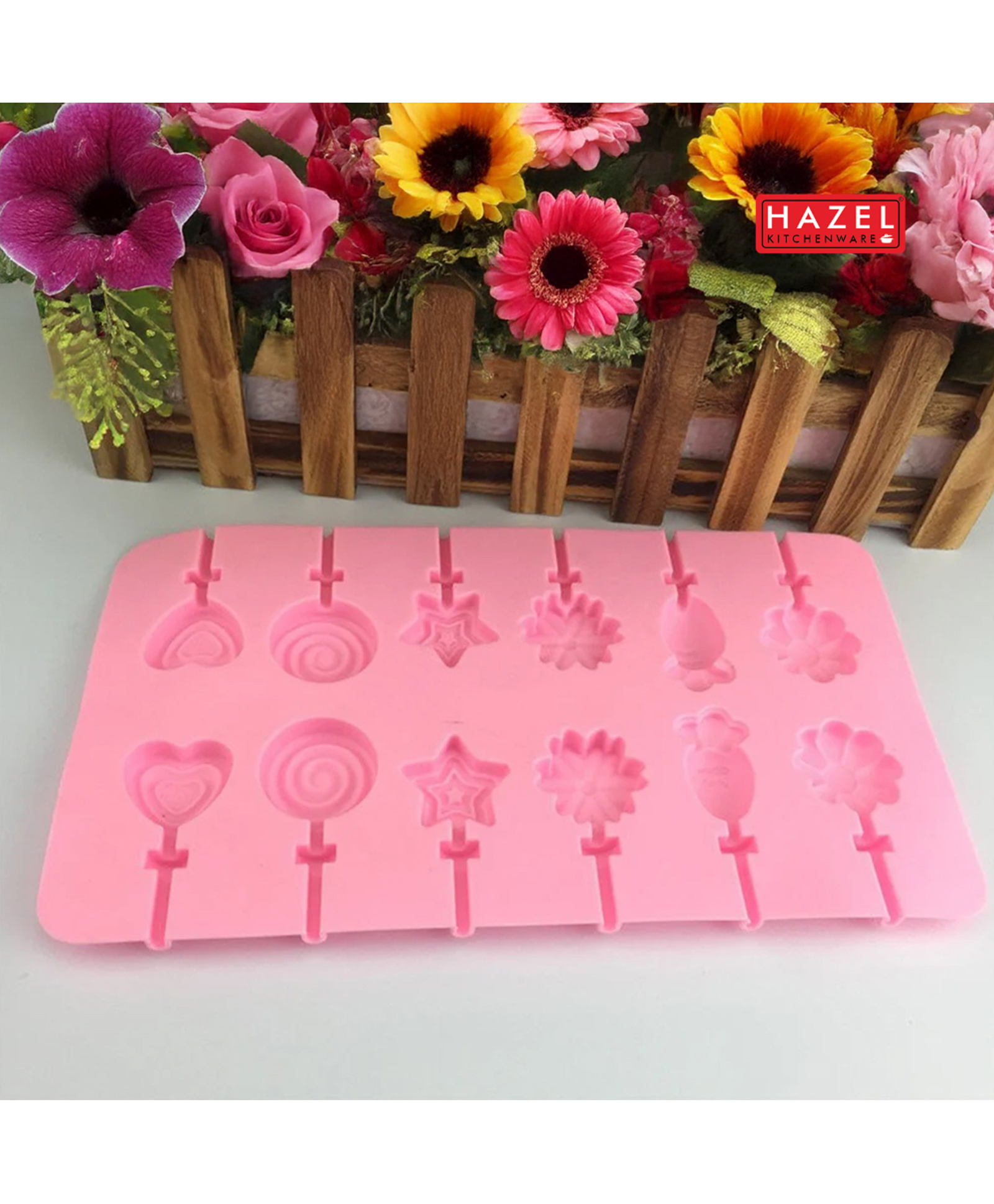 HAZEL Silicone Lollipop Mould, Non-Stick Candy & Chocolate Stick Mold for Kids Party Treats-image-2