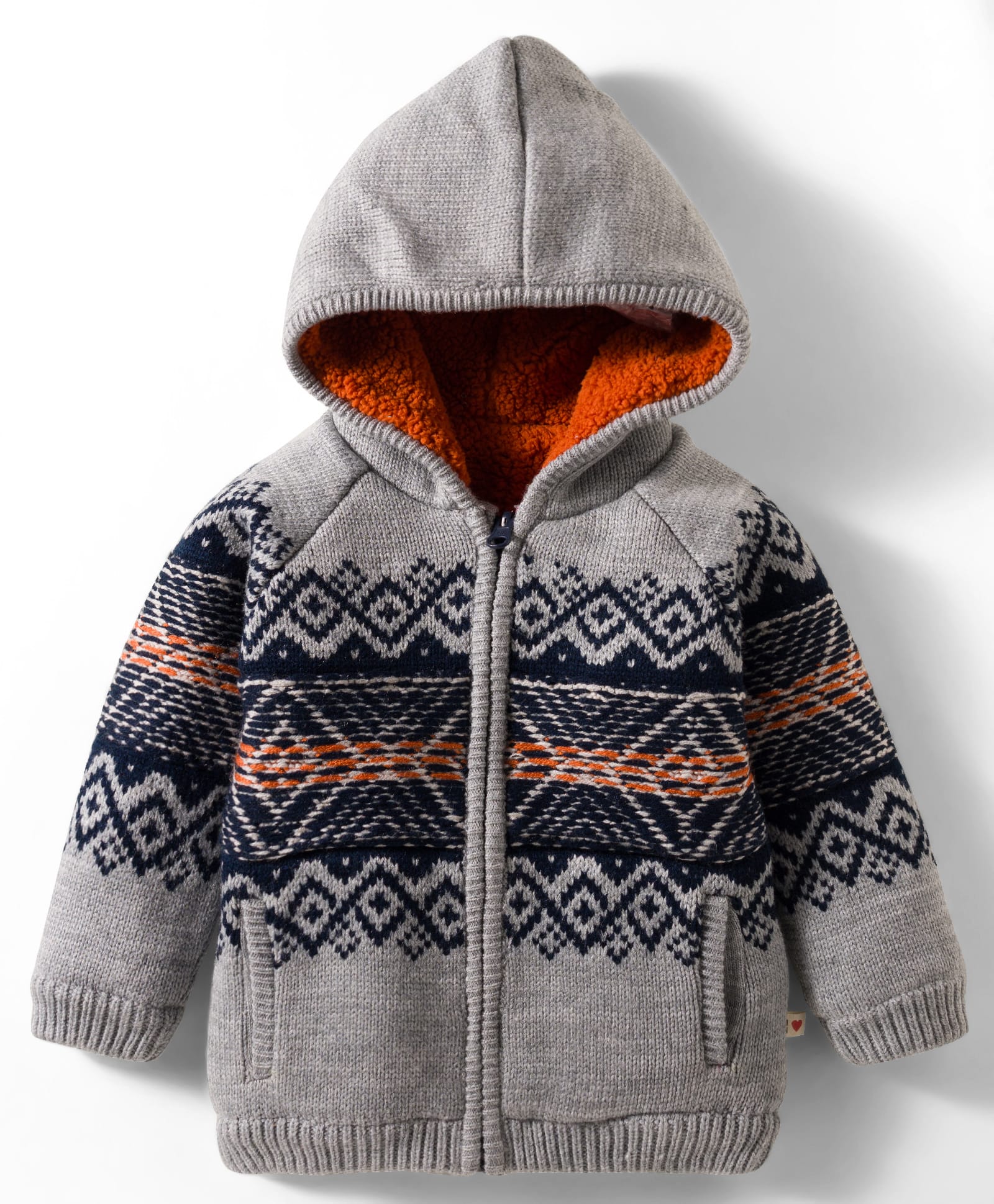 Yellow Apple Knit Full Raglan Sleeves Hooded Front Open Sweater - Grey-picture-23