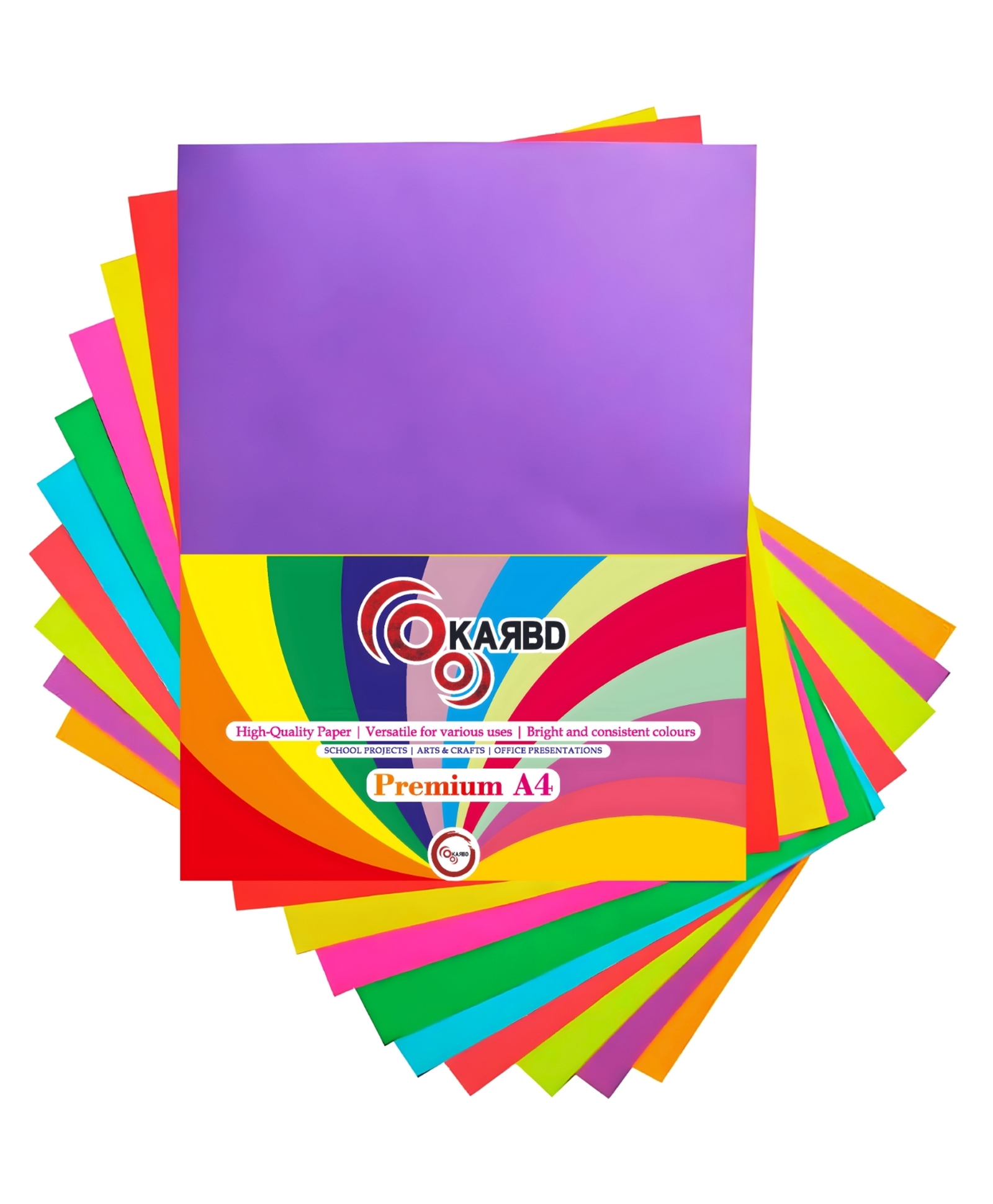 KARBD A4 Size Coloured Craft Paper Tinted Multicolor Sheets for DIY Art & Craft - Pack of 100 Sheets-picture-19