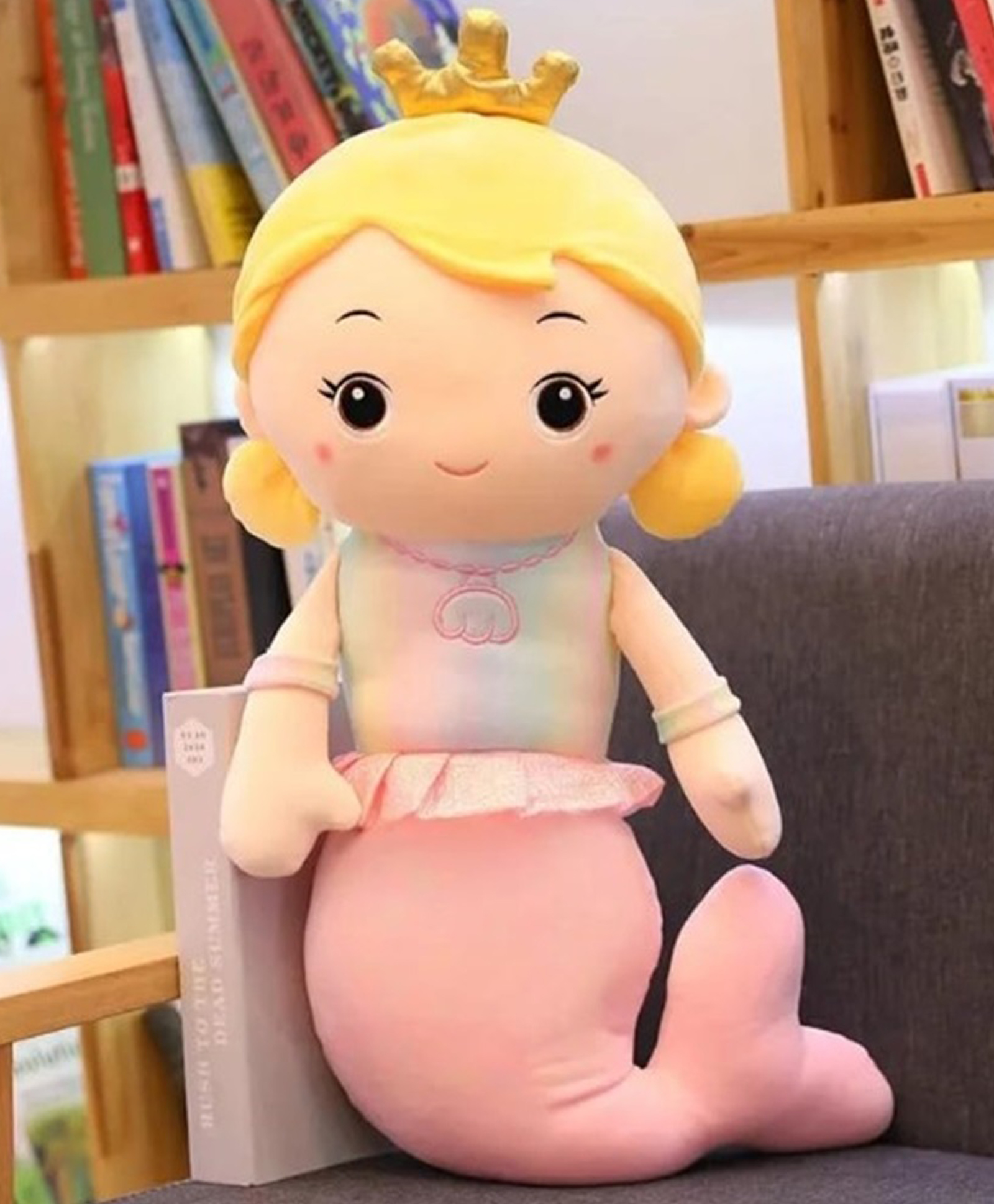 CuddleNest Pink Mermaid Soft Toy Doll - Height 20 cm-image-2