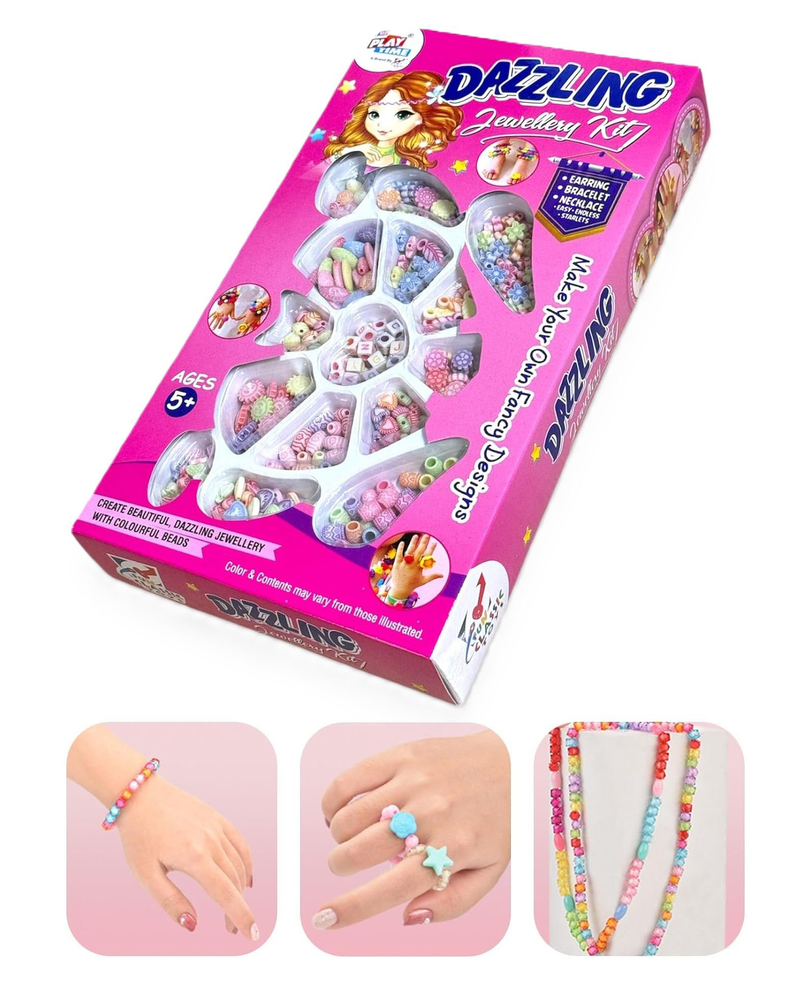 Sanjary Dazzling Jewellery DIY Bead Making Kit a creative jewelry-design set for kids color design may vary-picture-13
