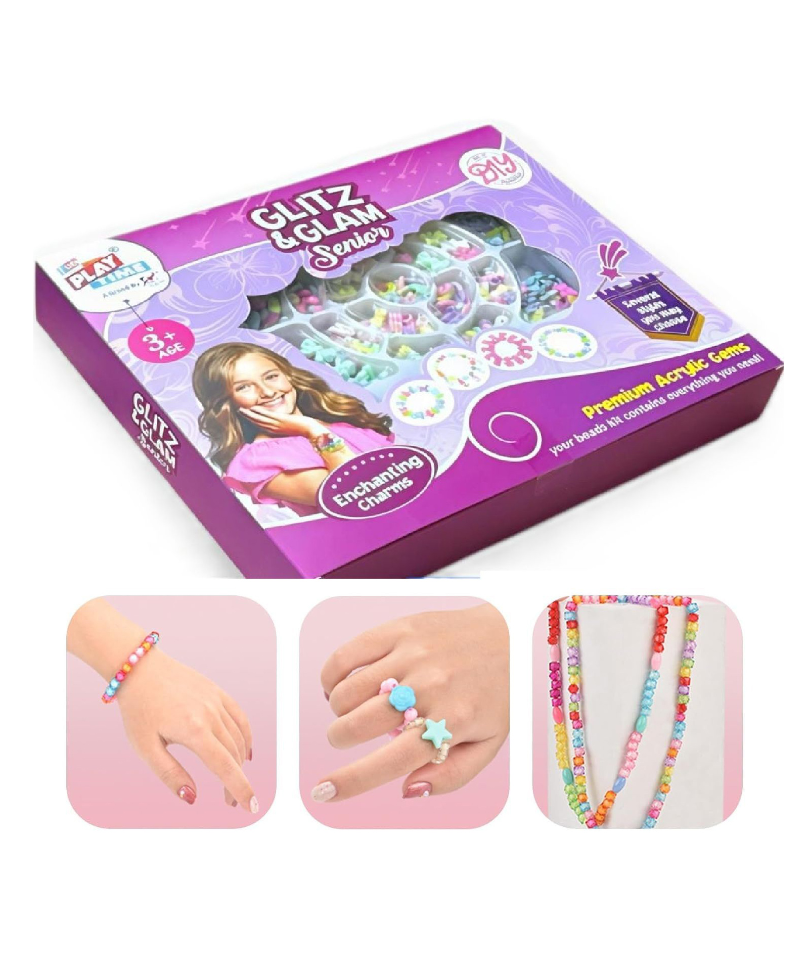Sanjary Glitz & Glam Senior Enchanting Charms Jewelry Making Kit a colorful DIY bead and charm set create bracelets, necklaces, and imaginative accessories color design may vary-image-47