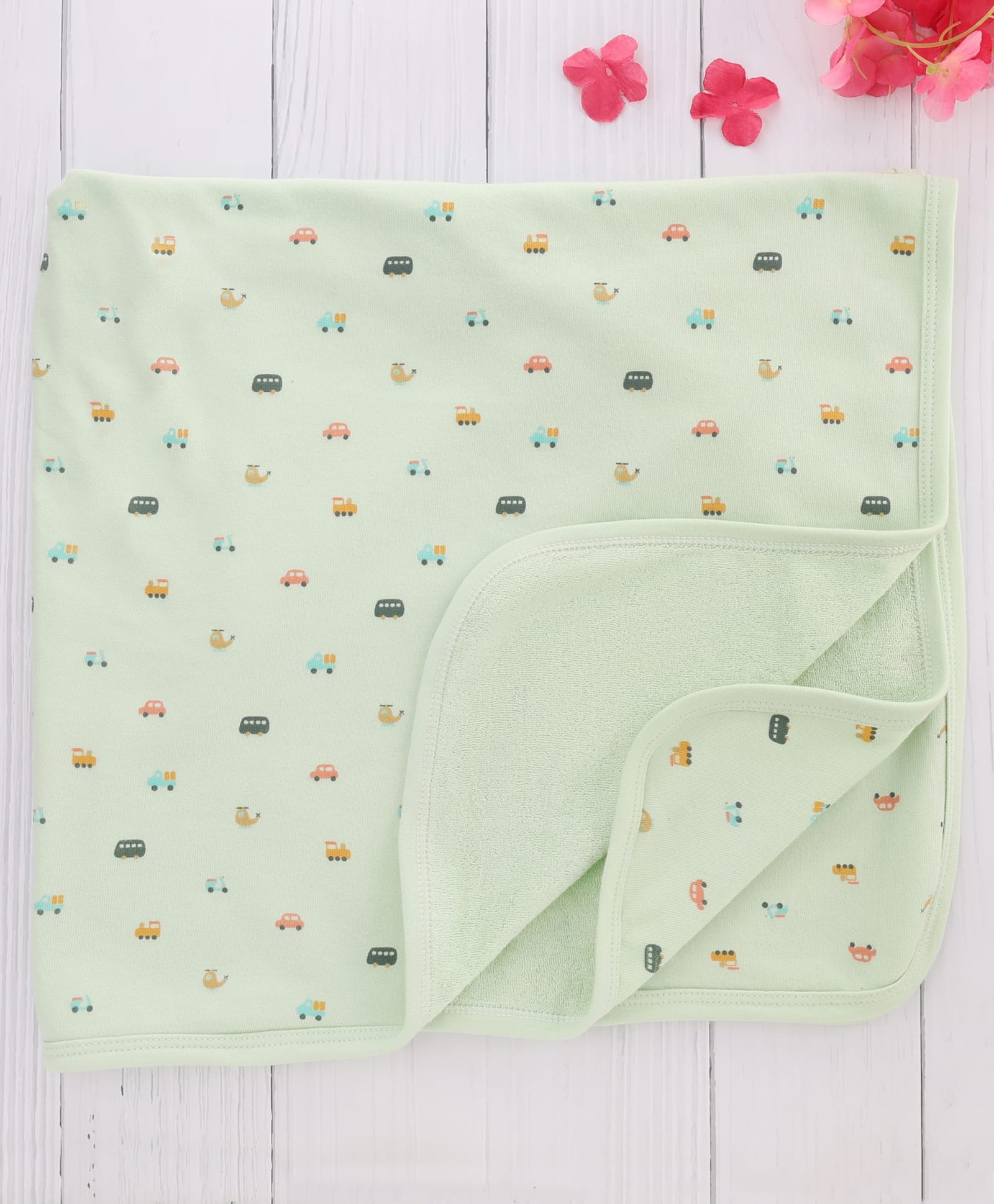 Simply Terry Knit Bath Towel with Vehicle Print Light Green - L 80 x B 80 cm-image-21