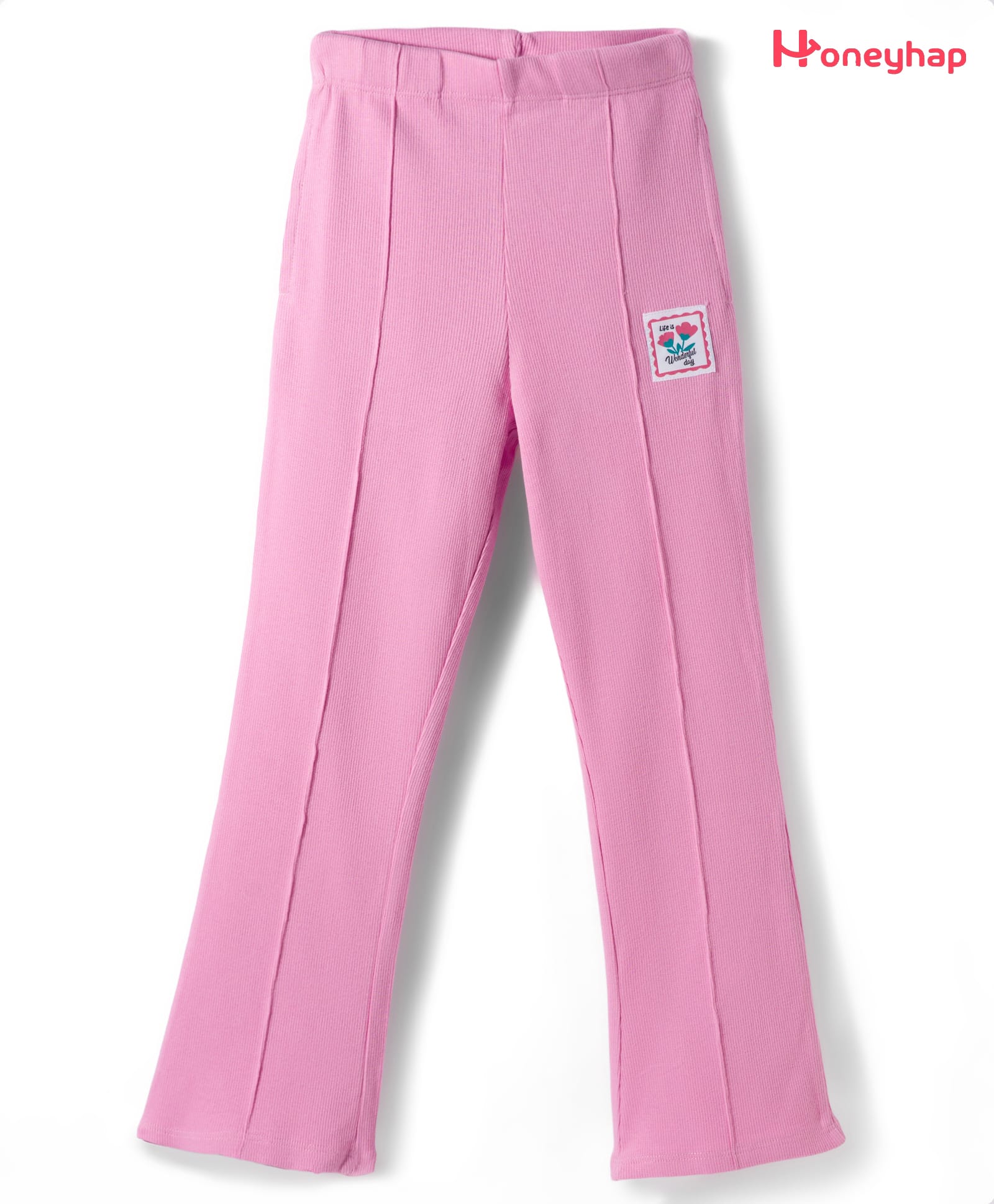 Honeyhap Premium Cotton Knit Full Length Leggings With Patch & Bio Finish - Bonbon-picture-21