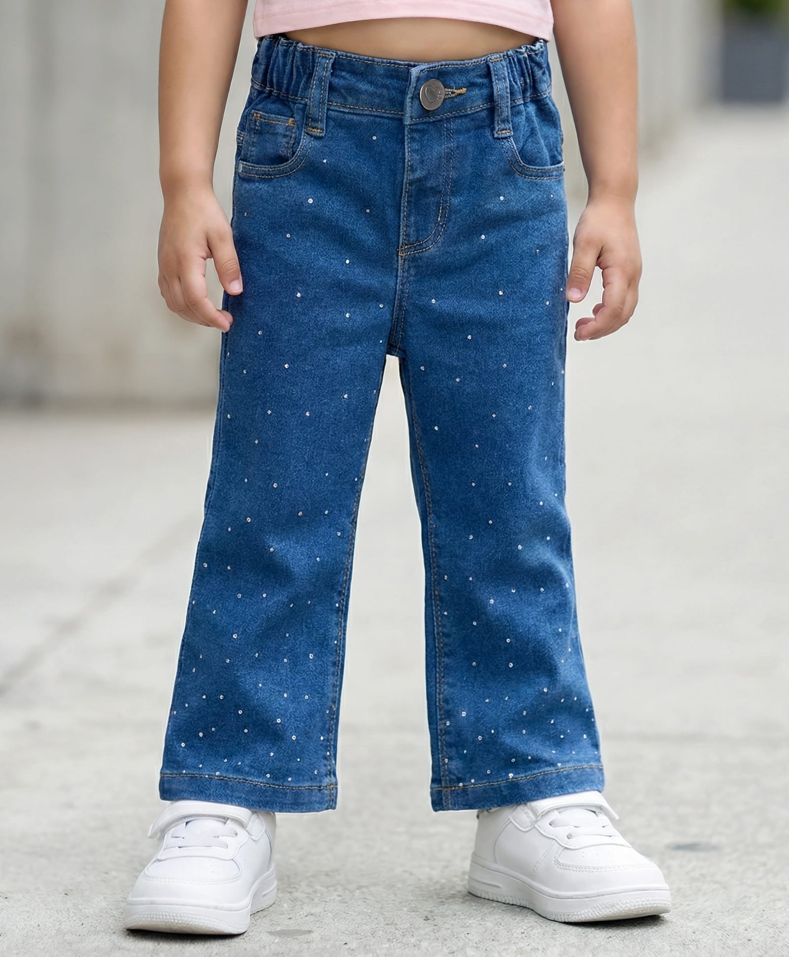 Babyhug Denim Embellished Full Length Jeans With Stretch - Jeans-picture-23
