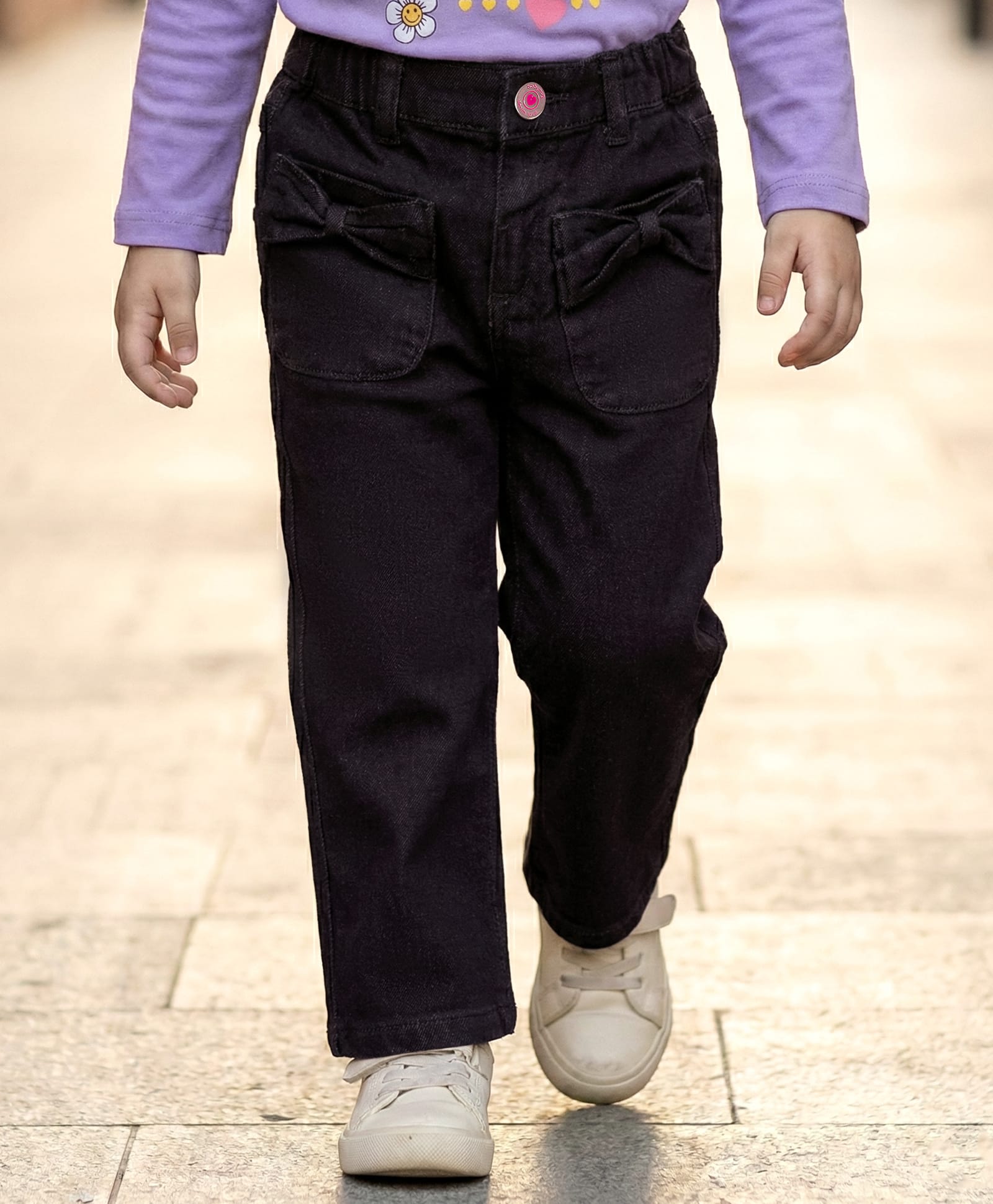 Babyhug Denim Full Length Washed Jeans With Stretch - Black-picture-12