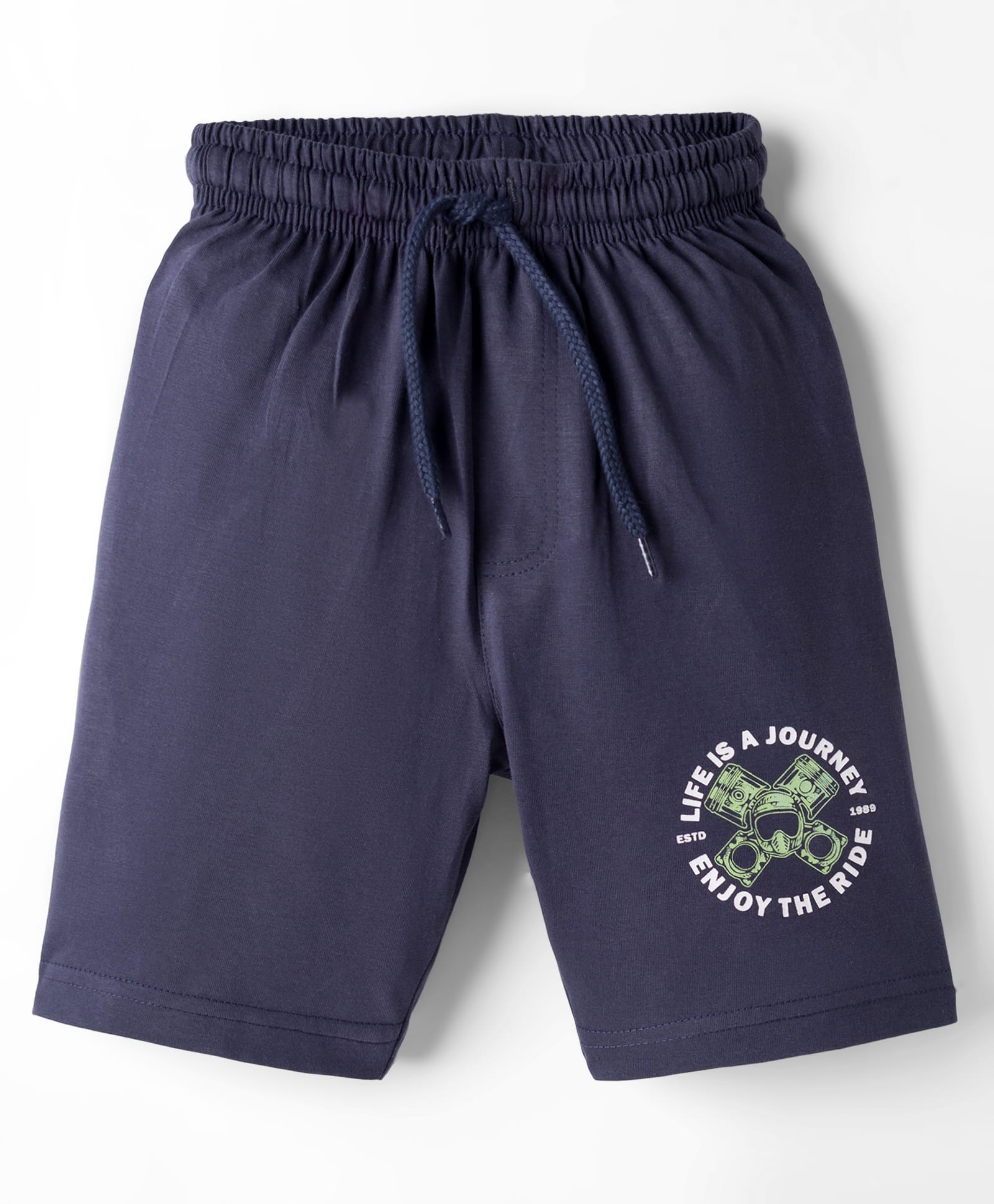 Taeko Single Jersey Knit Short With Text Print - Navy Blue-image-44