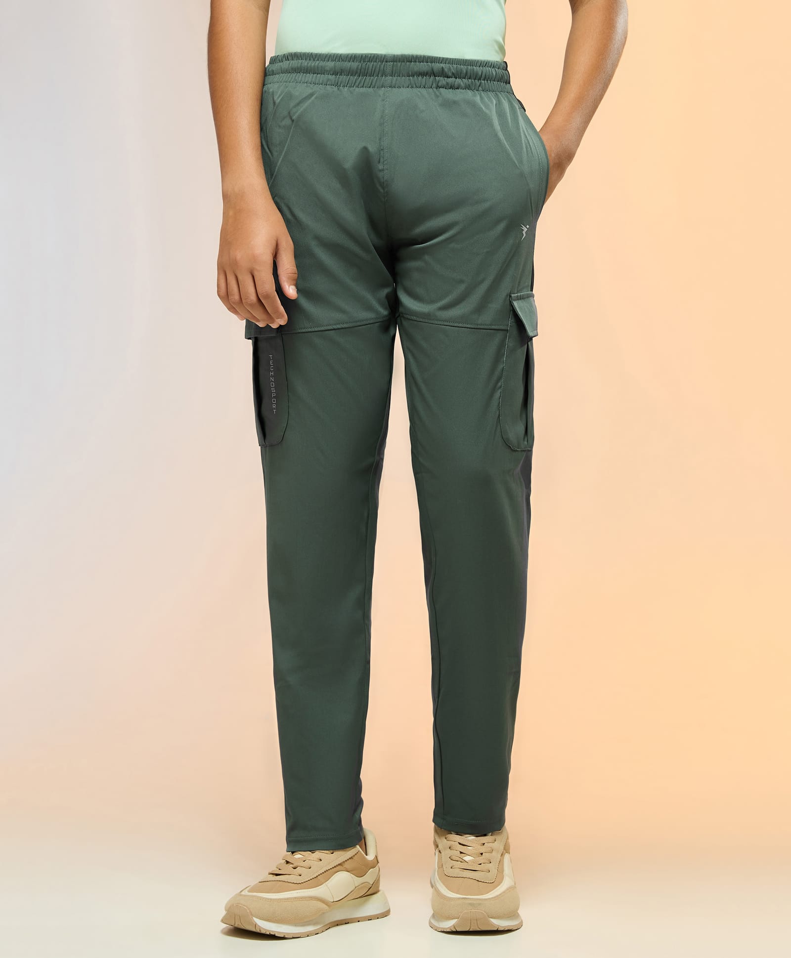 Technosport Knit Solid Track Pant - Green-picture-38
