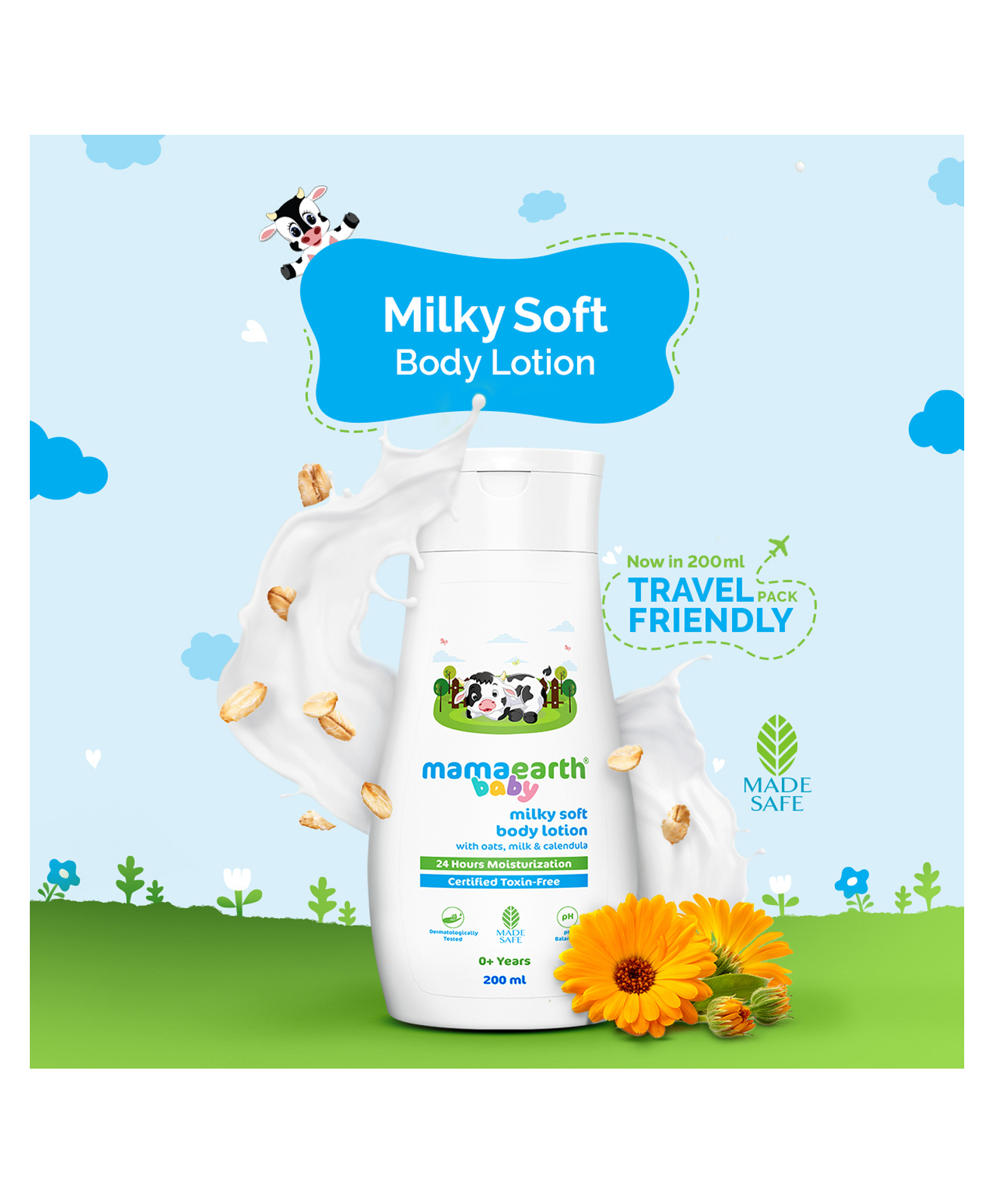 Mamaearth Baby Milky Soft Body Lotion with Oats Milk & Calendula Deeply Nourishes Skin & 24-Hour Moisturization - 200 ml-image-12