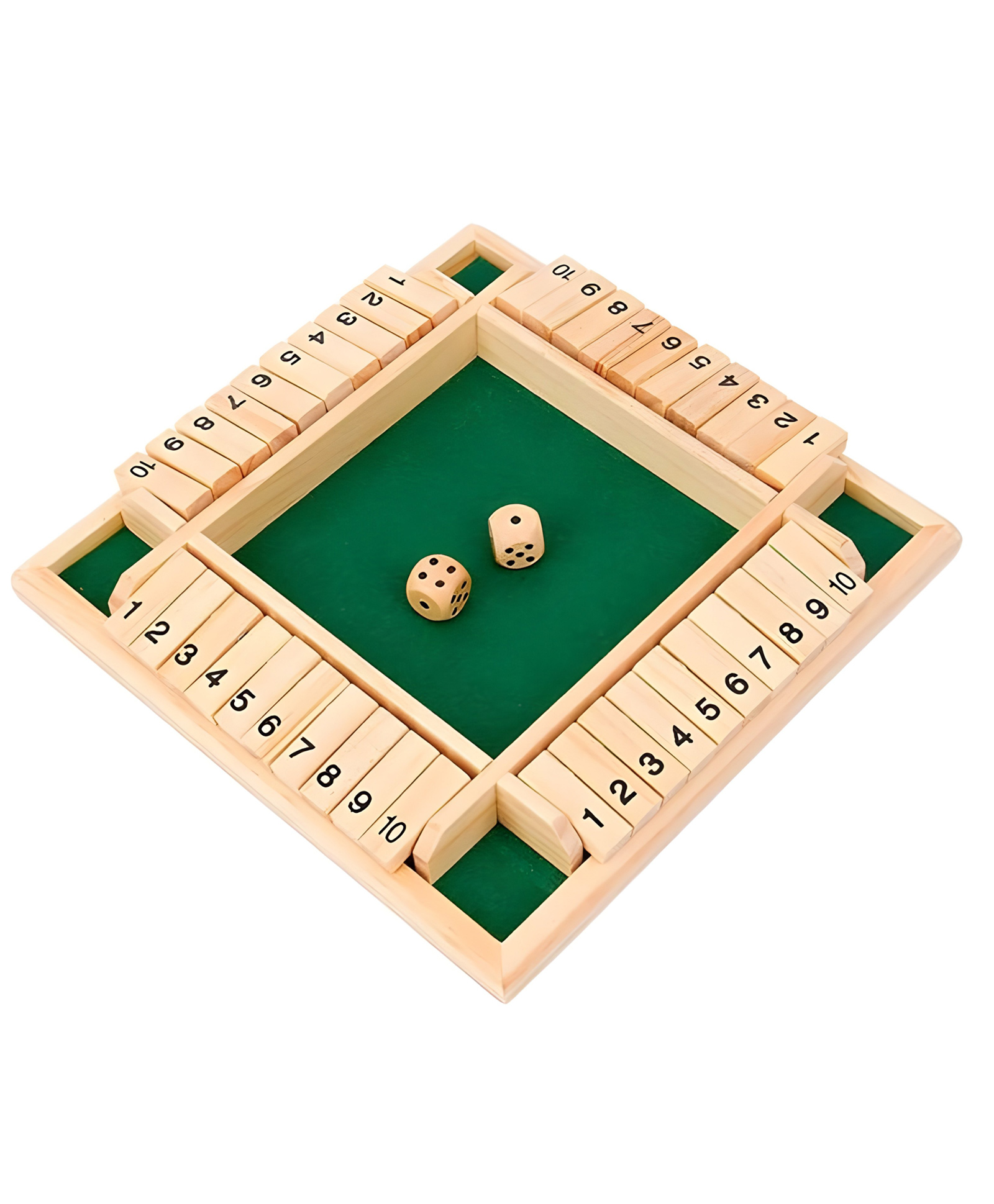 YAMAMA Shut The Box Dice Game Set Toys for Kids and Adults, Wooden Board Games With 4 Players, Fun Family Entertainment Classic Board Game - Multicolor-image-9