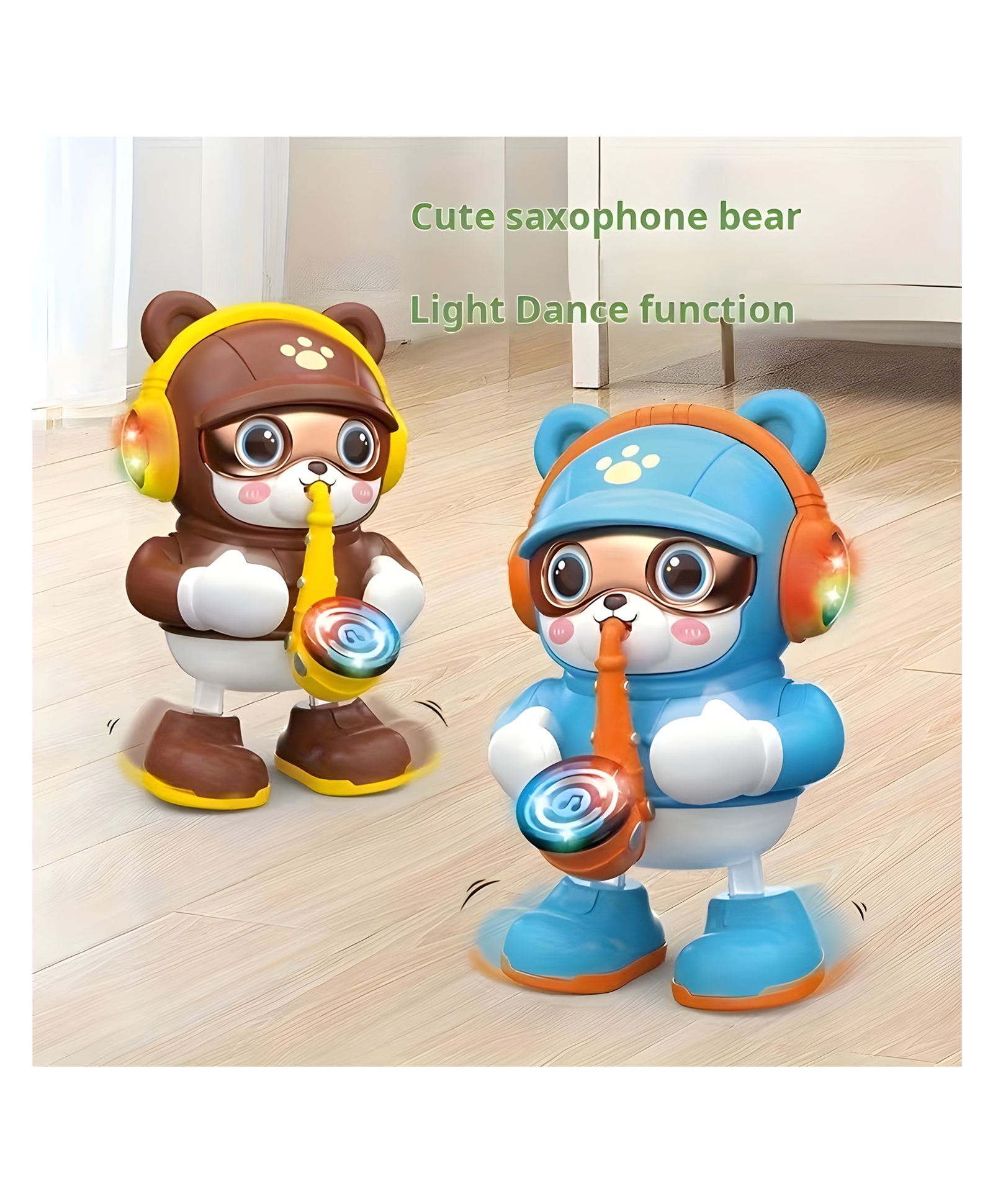 YAMAMA Dancing Saxophone Bear Toys For Kids With Lights And Music, Fun Entertaiment Kids Toys, Musical Light-Up Bear Toy - (Pack of 1 - Color May Vary)-image-35