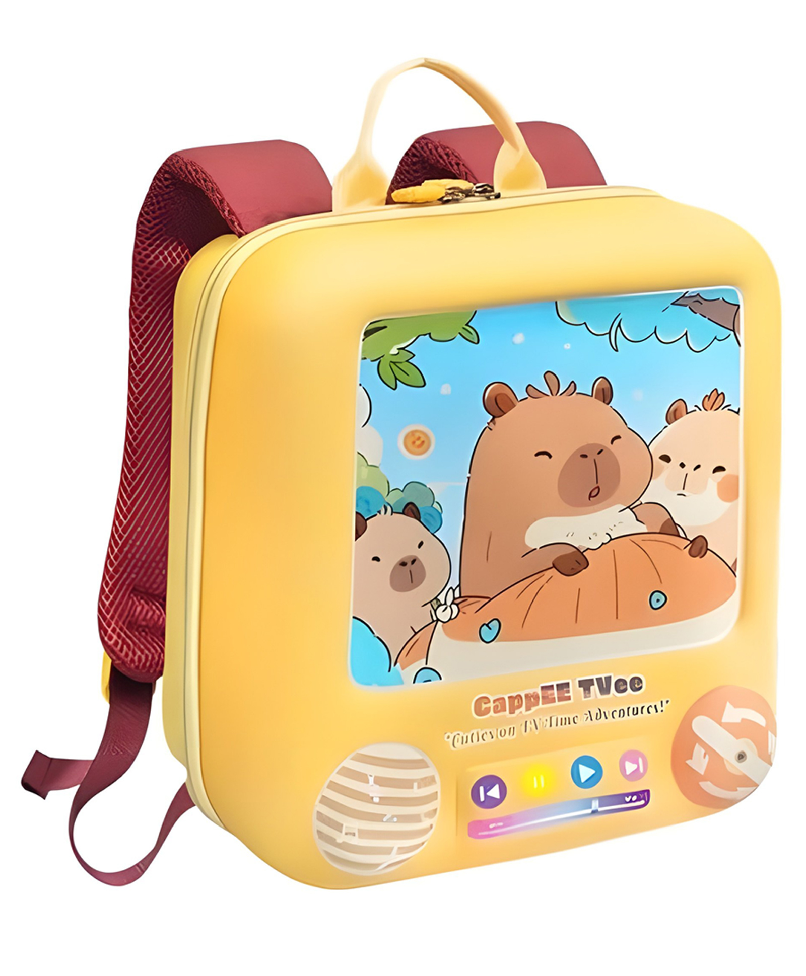 YAMAMA Capybara Theme School Bags For Kids, 3D EVA Backpack With Adjustable Straps Premium Design Bag For Kids, Best For Preschool, School, Picnic - (Height 10 Inches - Multicolor)-picture-20