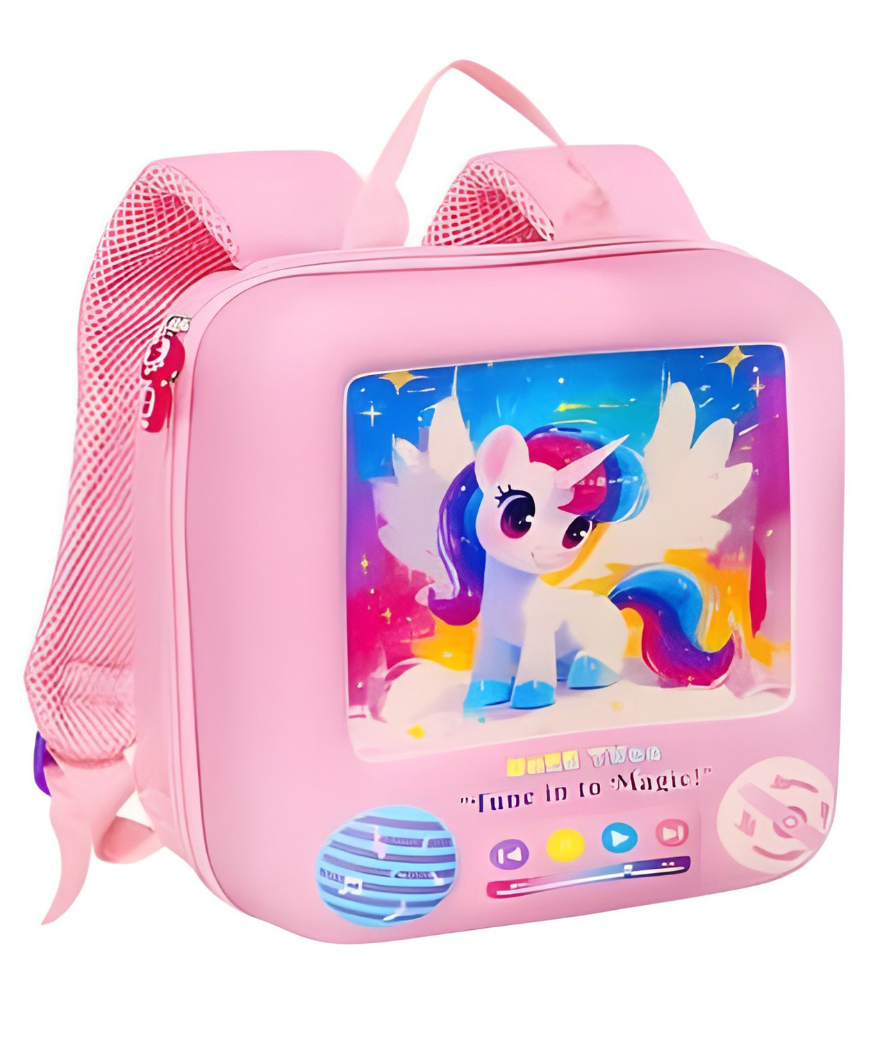 YAMAMA Unicorn Theme School Bags For Kids, 3D EVA Backpack With Adjustable Straps Premium Design Bag For Kids, Best For Preschool, School, Picnic - (Height 10 Inches - Multicolor)-picture-19