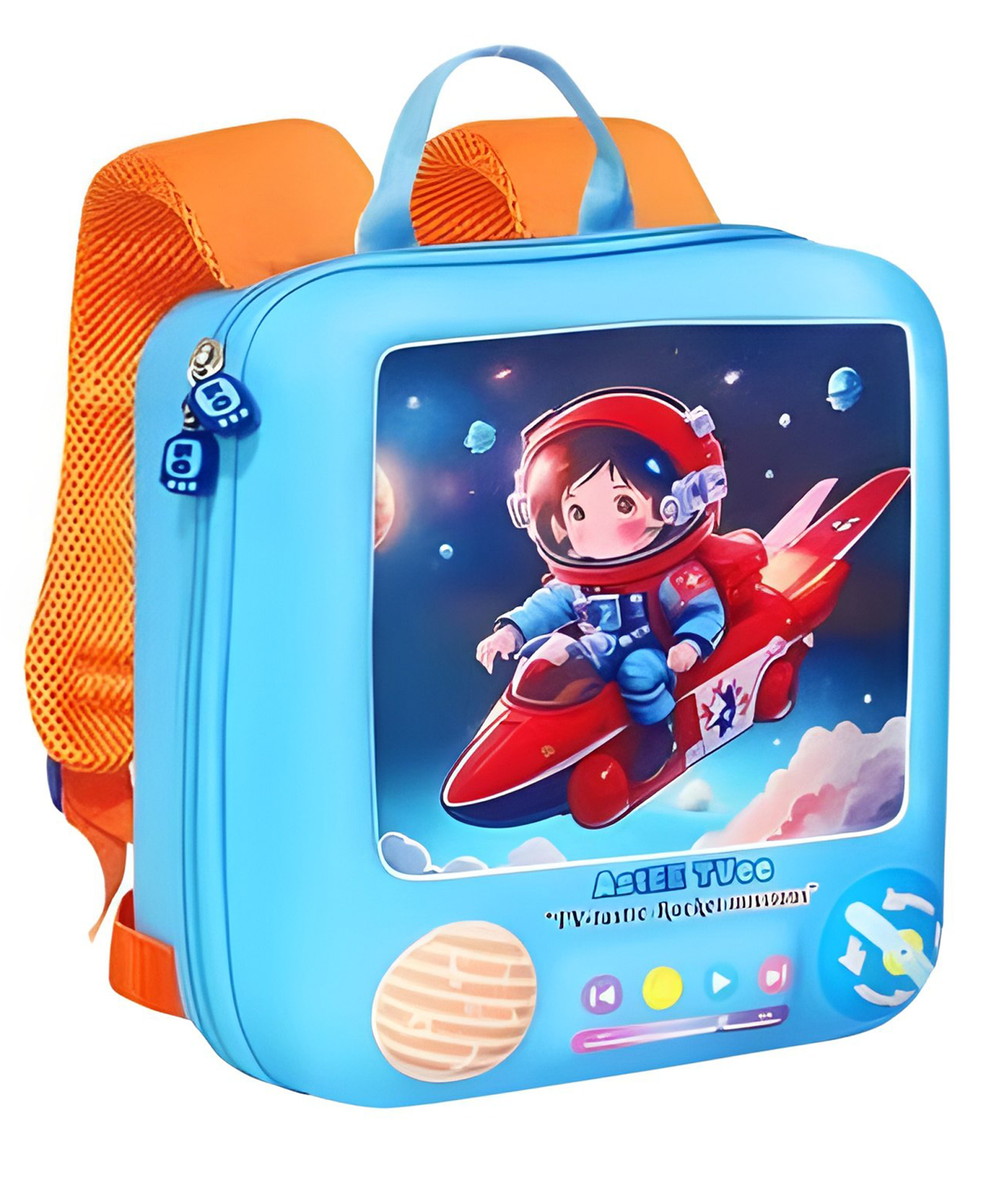 YAMAMA Astronaut Theme School Bags For Kids, 3D EVA Backpack With Adjustable Straps Premium Design Bag For Kids, Best For Preschool, School, Picnic - (Height 10 Inches - Multicolor)-picture-21
