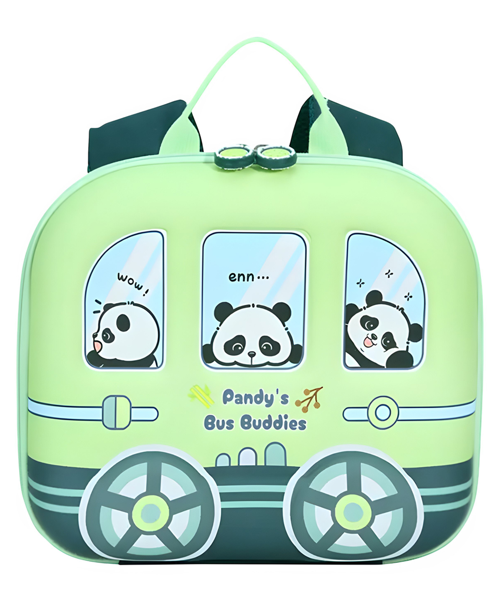 YAMAMA Pandy's Bus Buddies Theme School Bags For Kids, 3D EVA Backpack With Adjustable Straps Premium Design Bag For Kids, Best For Preschool, School, Picnic - (Height 9.2 Inches - Multicolor)-picture-26