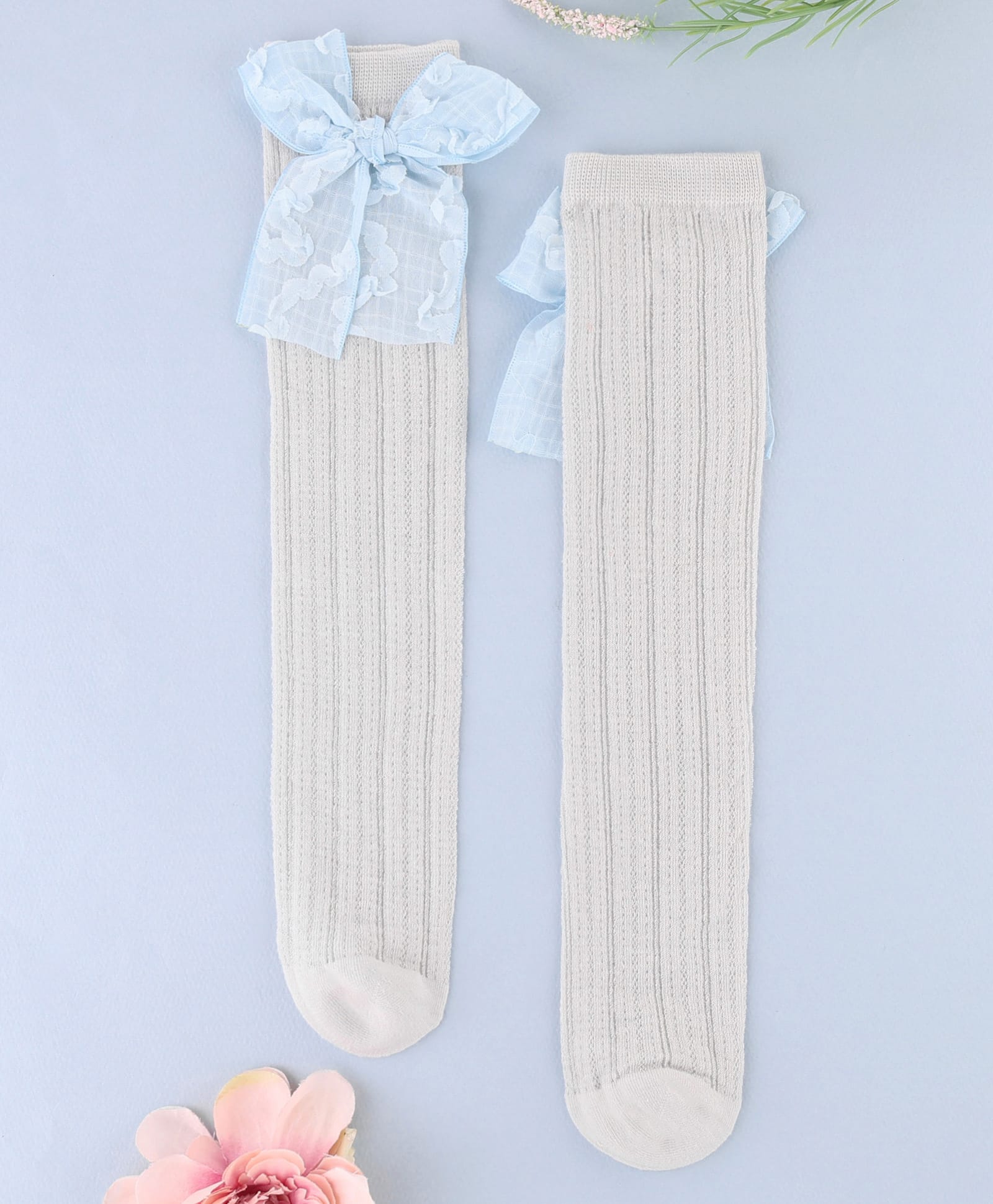 KIDLINGSS Bow Applique Detailed Socks - Grey-picture-24