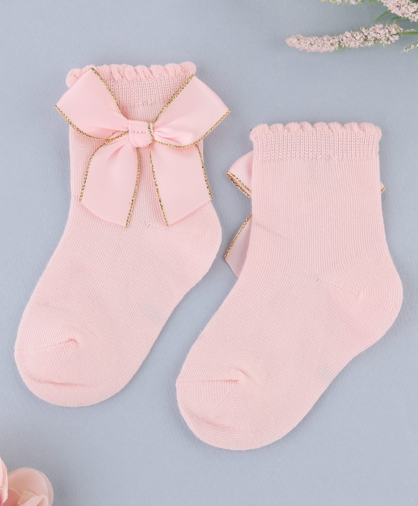 KIDLINGSS Bow Applique Detailed Socks - Light Pink-picture-20