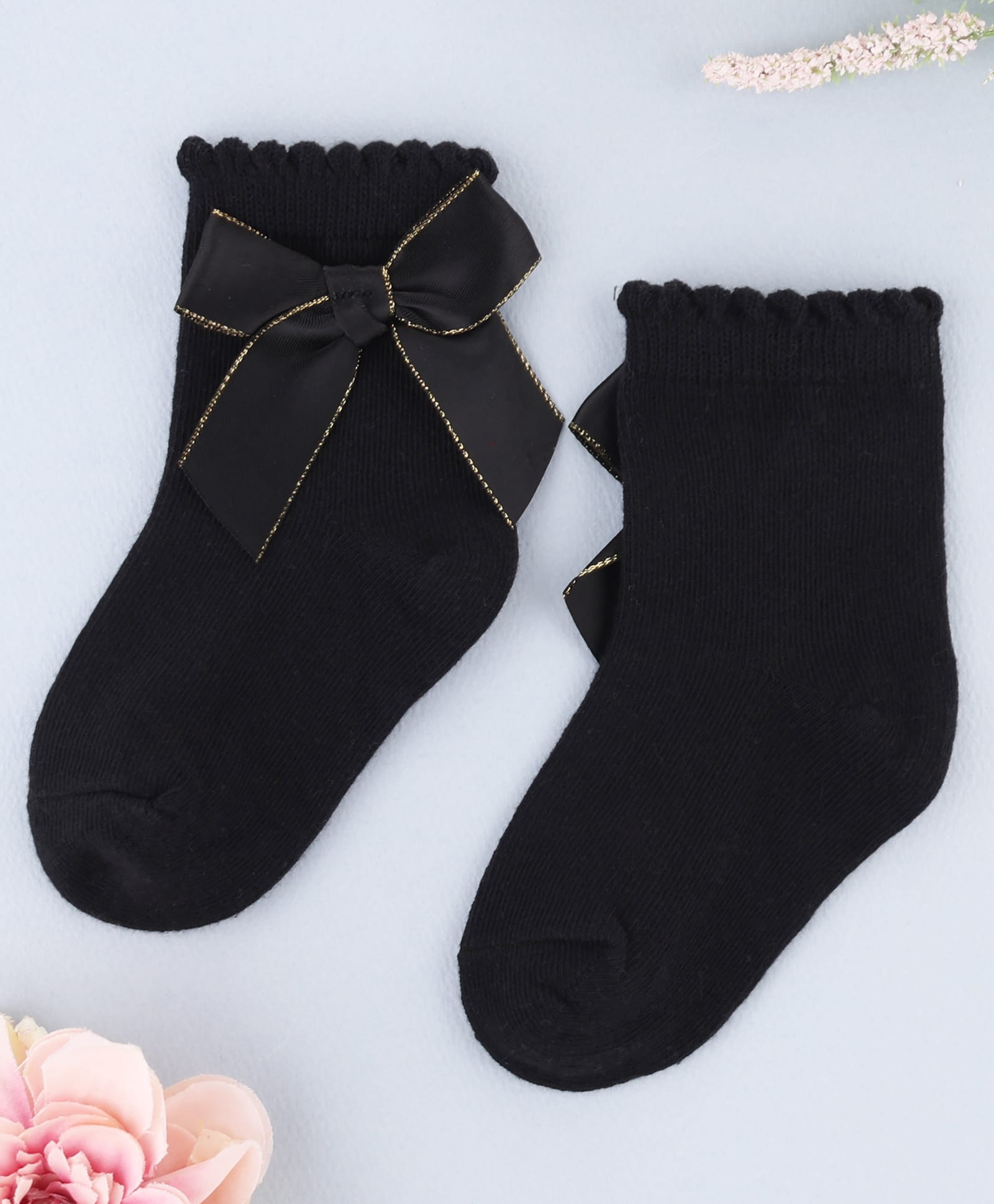 KIDLINGSS Bow Applique Detailed Socks - Black-picture-20