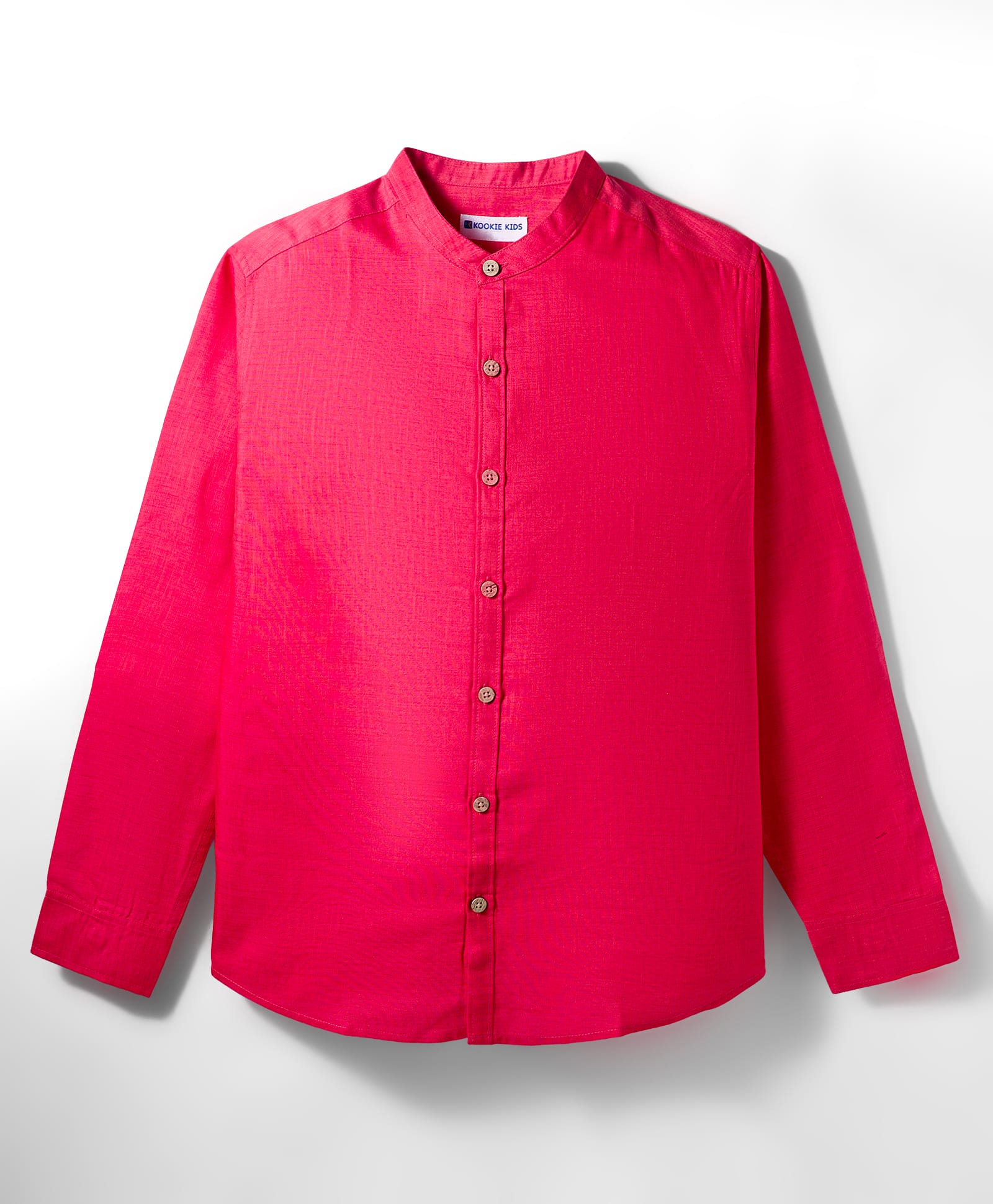 kookie kids india Kookie Kids Cotton Woven Full Sleeves Solid Color Shirt - Red-picture-25