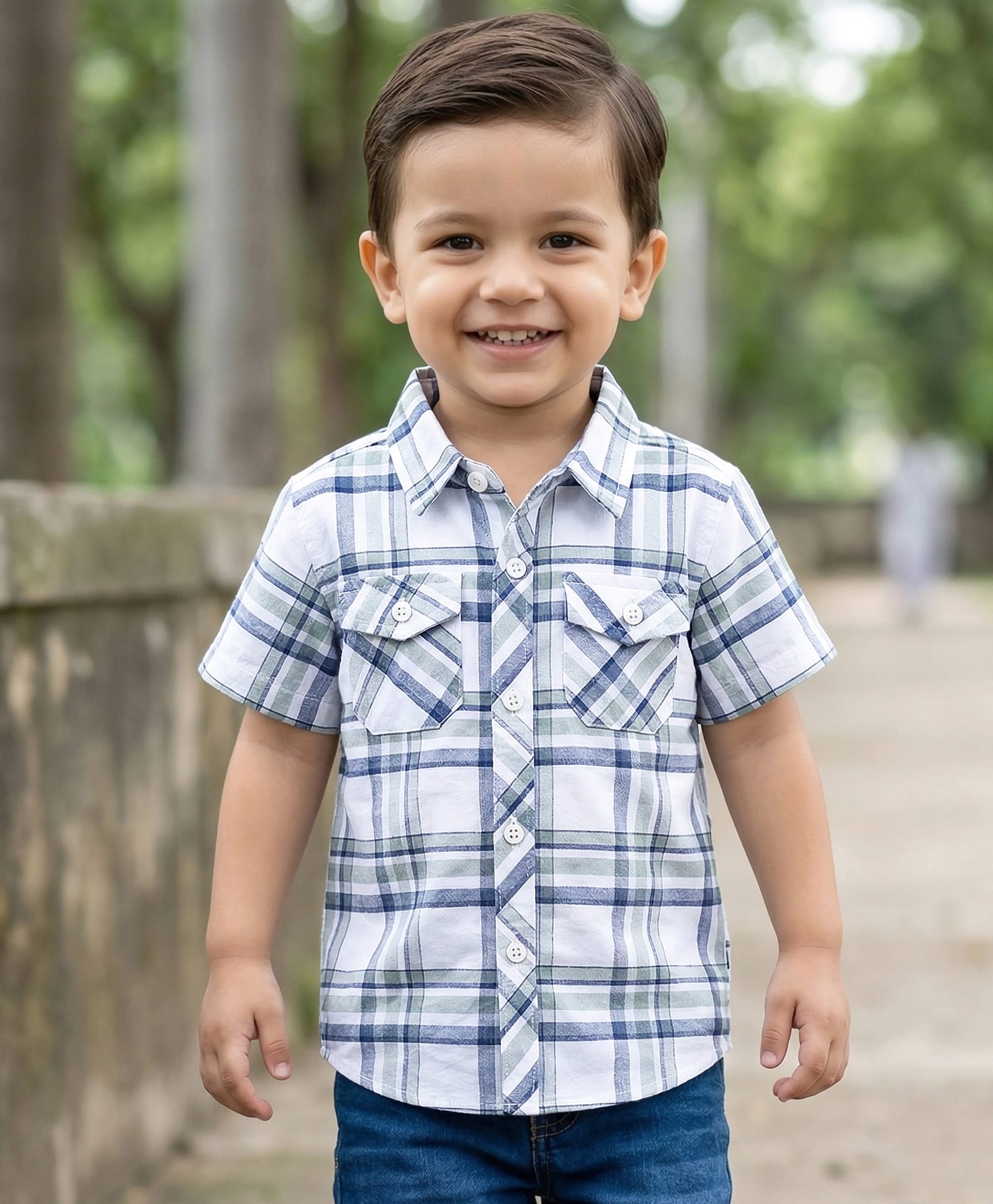 Babyhug Cotton Woven Half Sleeves Checks Shirt - Multicolor-picture-27