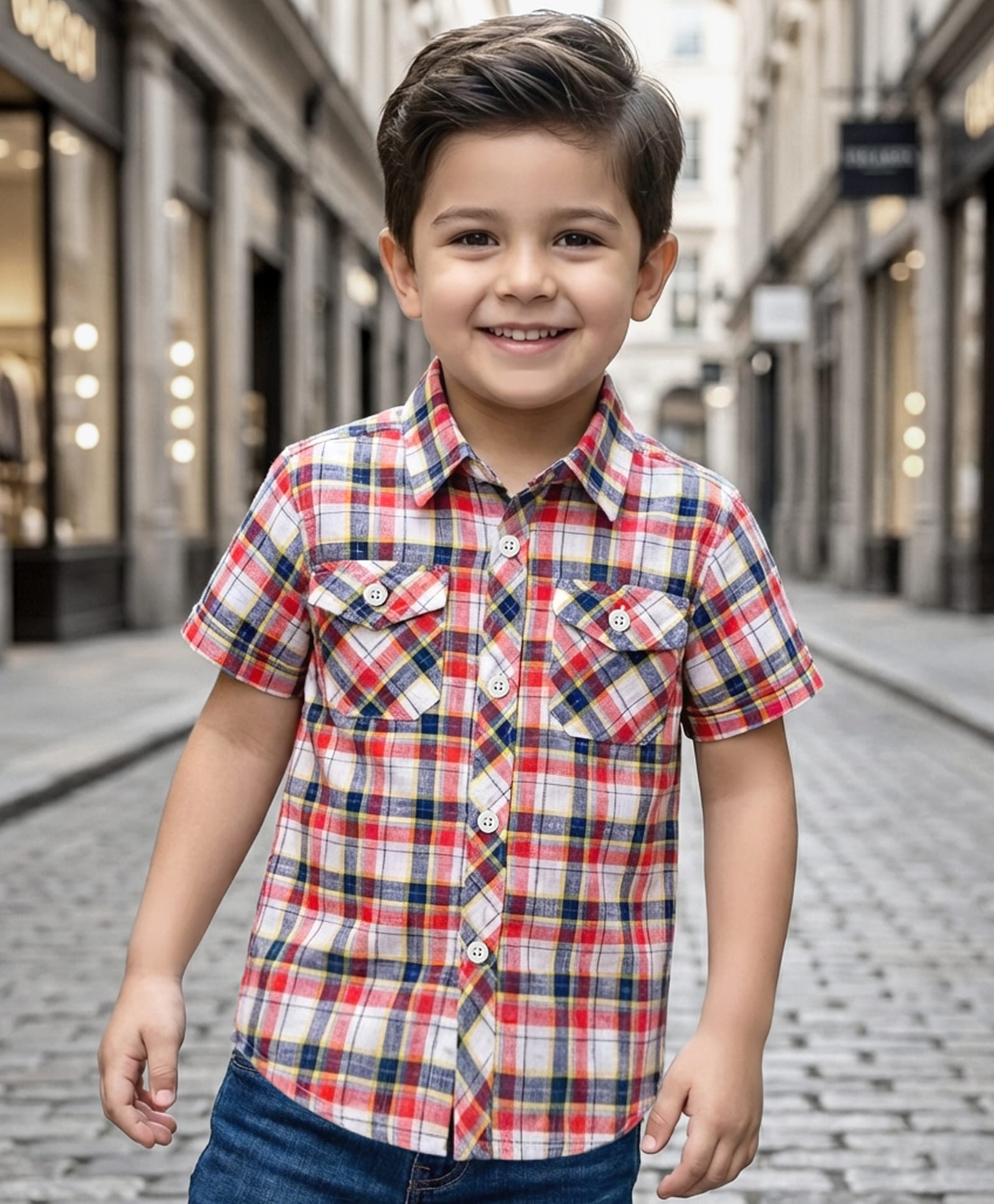 Babyhug Cotton Woven Half Sleeves Checks Shirt - Multicolor-image-32