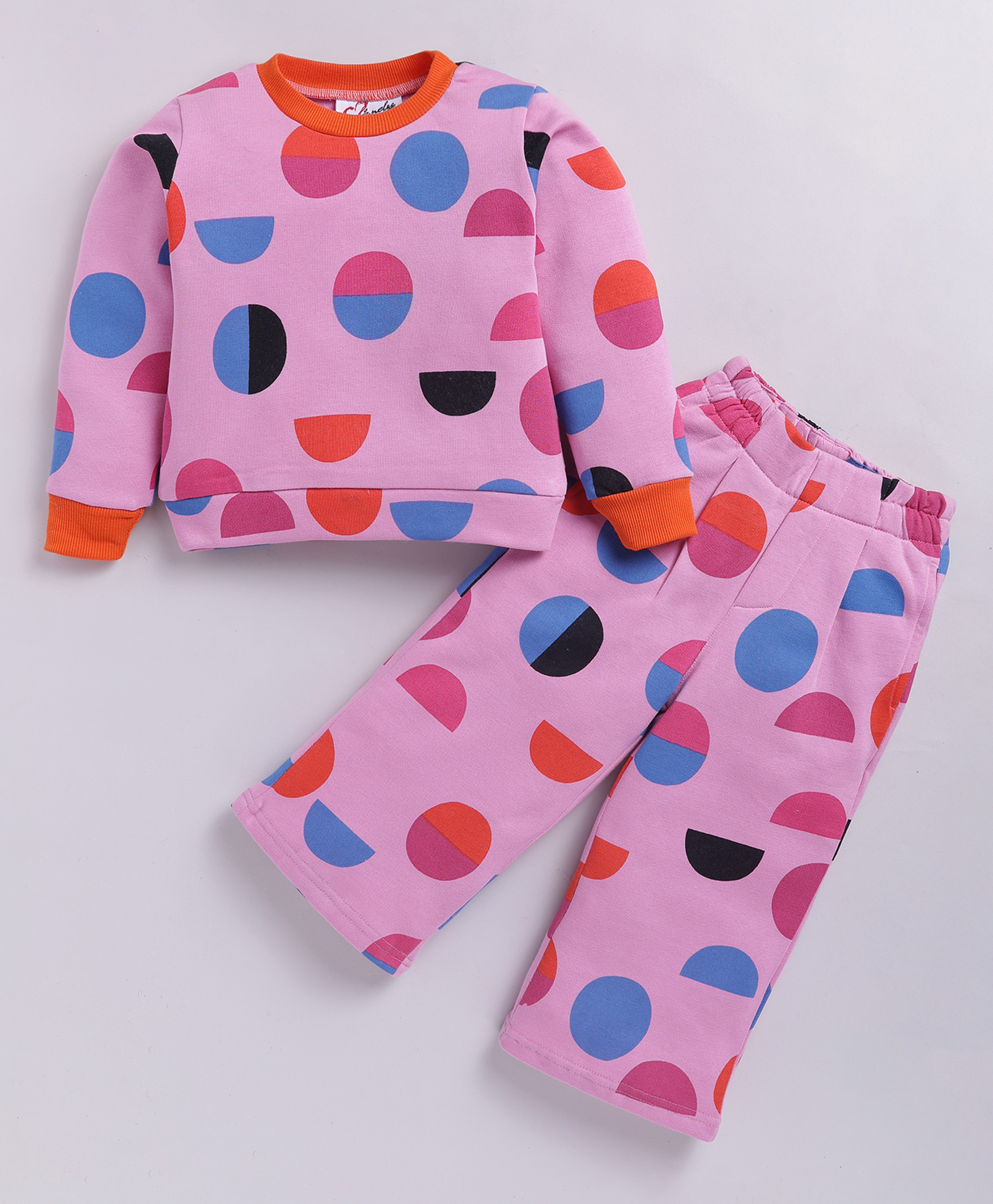 M'andy Fleece Knit Full Sleeves Abstract Printed Winter Sweatshirt & Joggers Set - Multi Colour-picture-20
