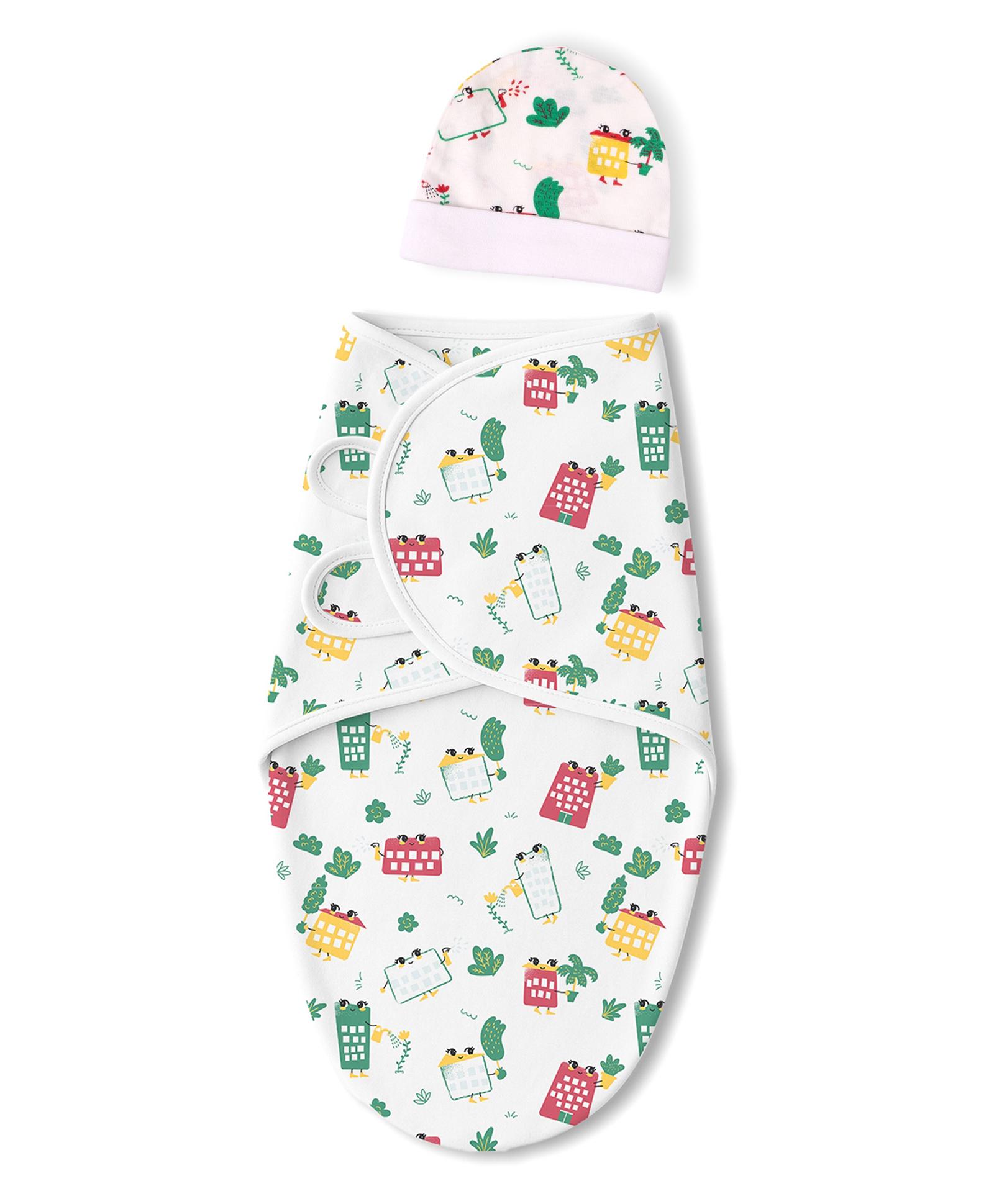Tidy Sleep Hug me wrapper with beanie caps White Wildcity-image-22
