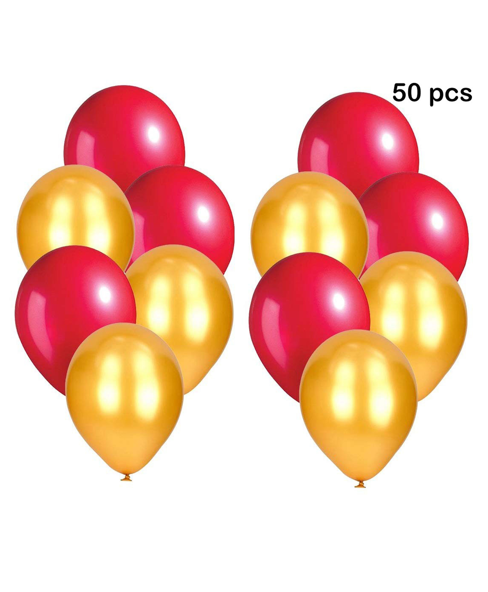 Balloon Junction Metallic Balloons Red Golden - 50 Pieces-image-9