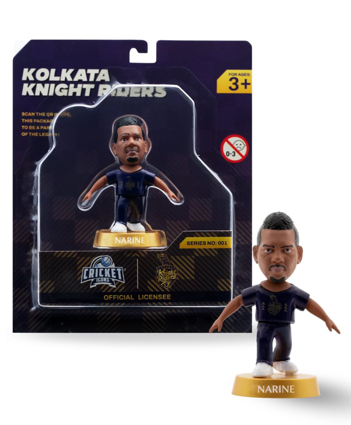 Cricket Icons Kolkata Knight Riders Collectible Sunil Narine 3-Inch Premium Display Figure with 360° Rotatable Head, Ideal for IPL Fans and Cricket Memorabilia Collectors-image-16
