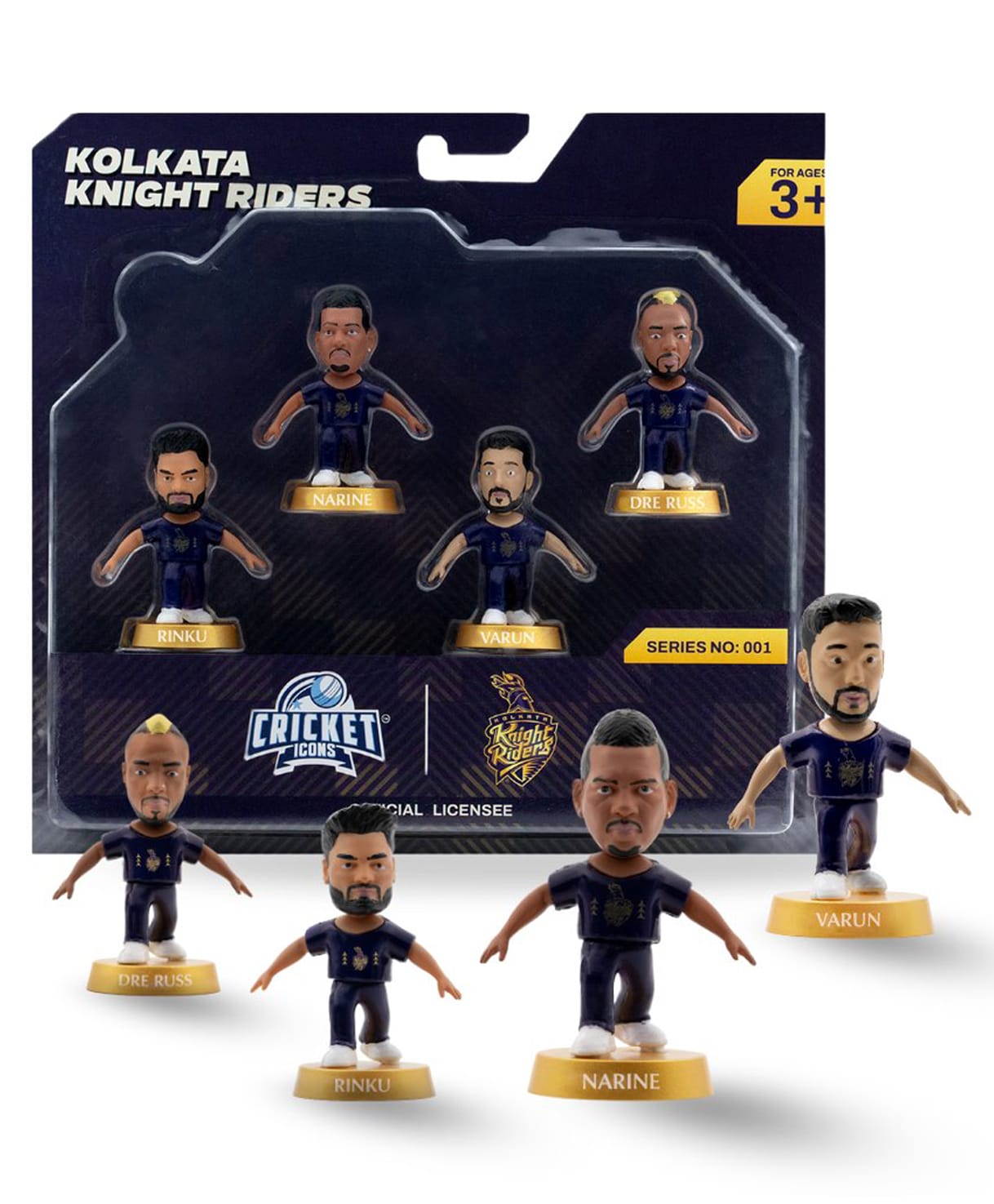 Cricket Icons Kolkata Knight Riders Collectible Figurine Pack of 4, IPL Edition, Miniature Colletables with 360° Rotatable Heads Sports Fan Memorabilia for Cricket Fans & Collectors-image-34