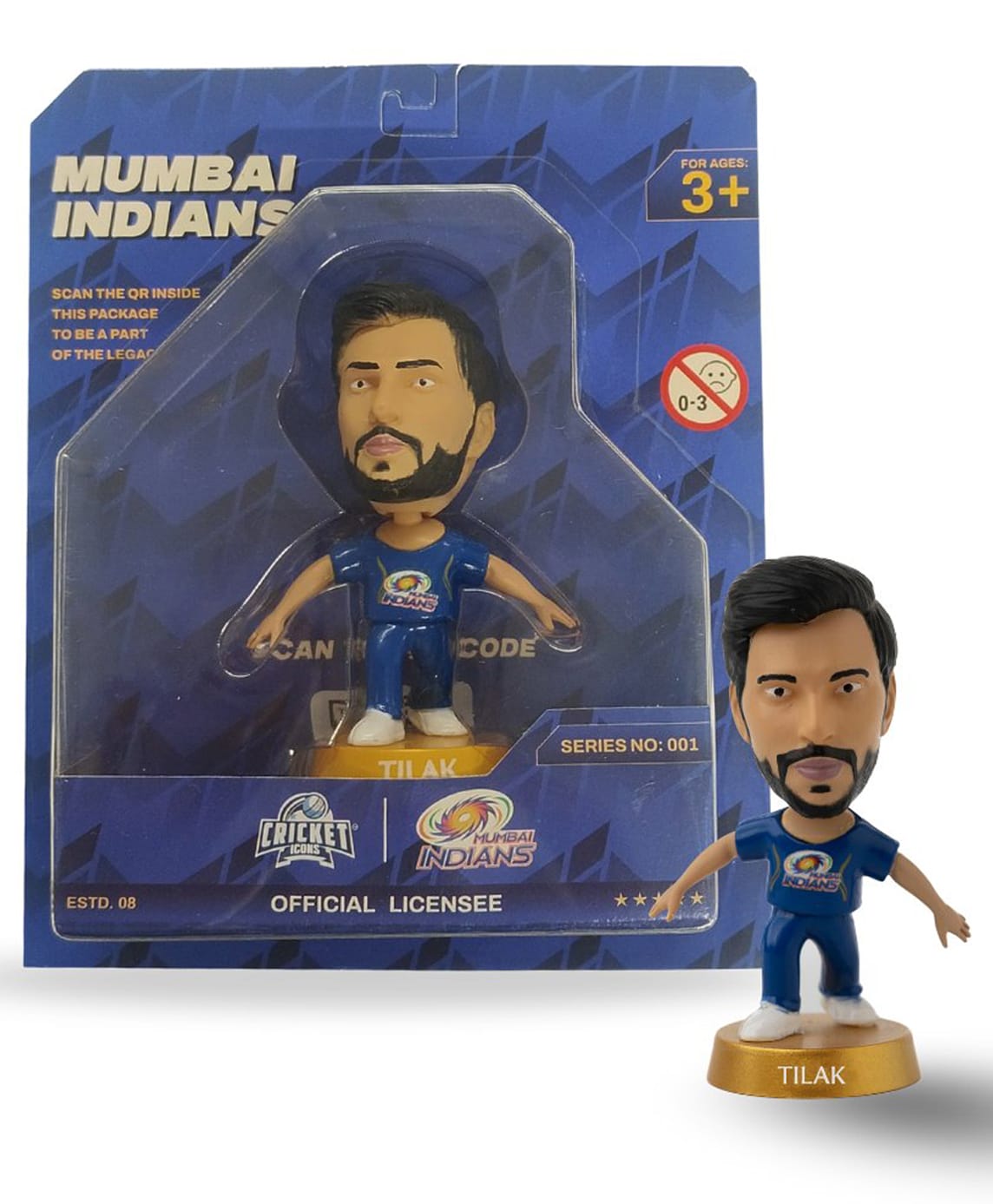 Cricket Icons - Tilak Varma Mumbai Indians Collectible Figurine , IPL Edition 360° Rotatable Head, MI Cricket Player for Fans & Collectors Pack of 1-image-17