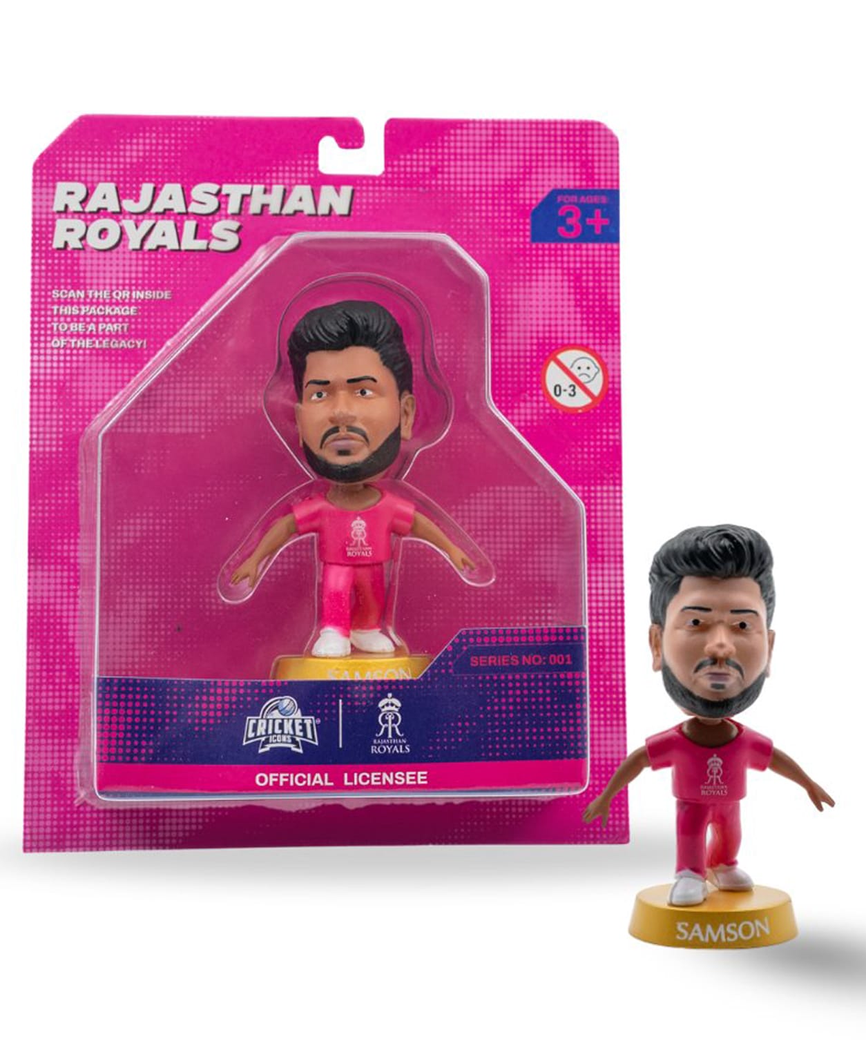 Cricket Icons - Sanju Samson Rajasthan Royals Collectible Figurine , IPL Edition 360° Rotatable Head, RR Cricket Player for Fans & Collectors Pack of 1