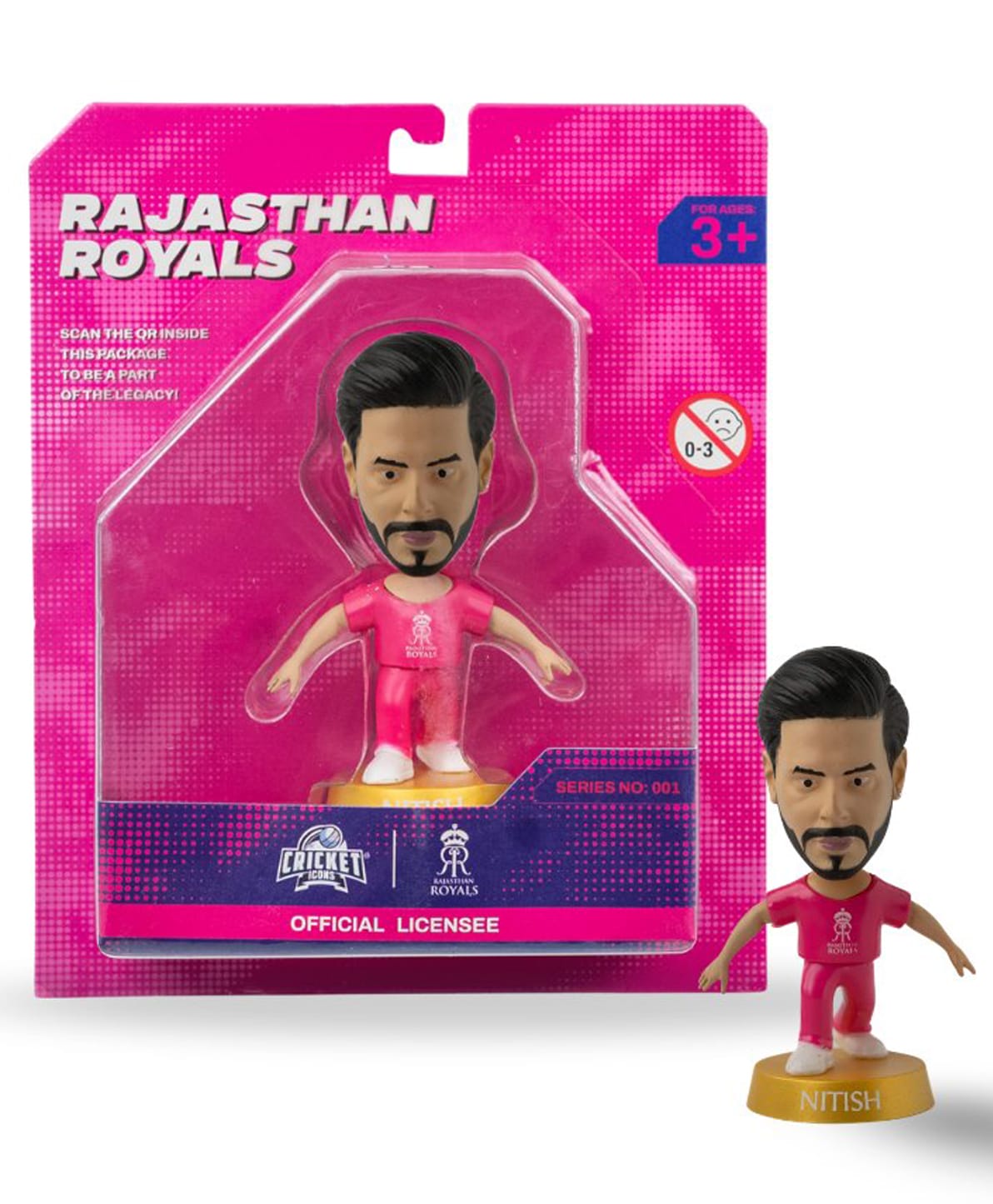 Cricket Icons - Nitish Rana Rajasthan Royals Collectible Figurine , IPL Edition 360° Rotatable Head, RR Cricket Player for Fans & Collectors Pack of 1-picture-45