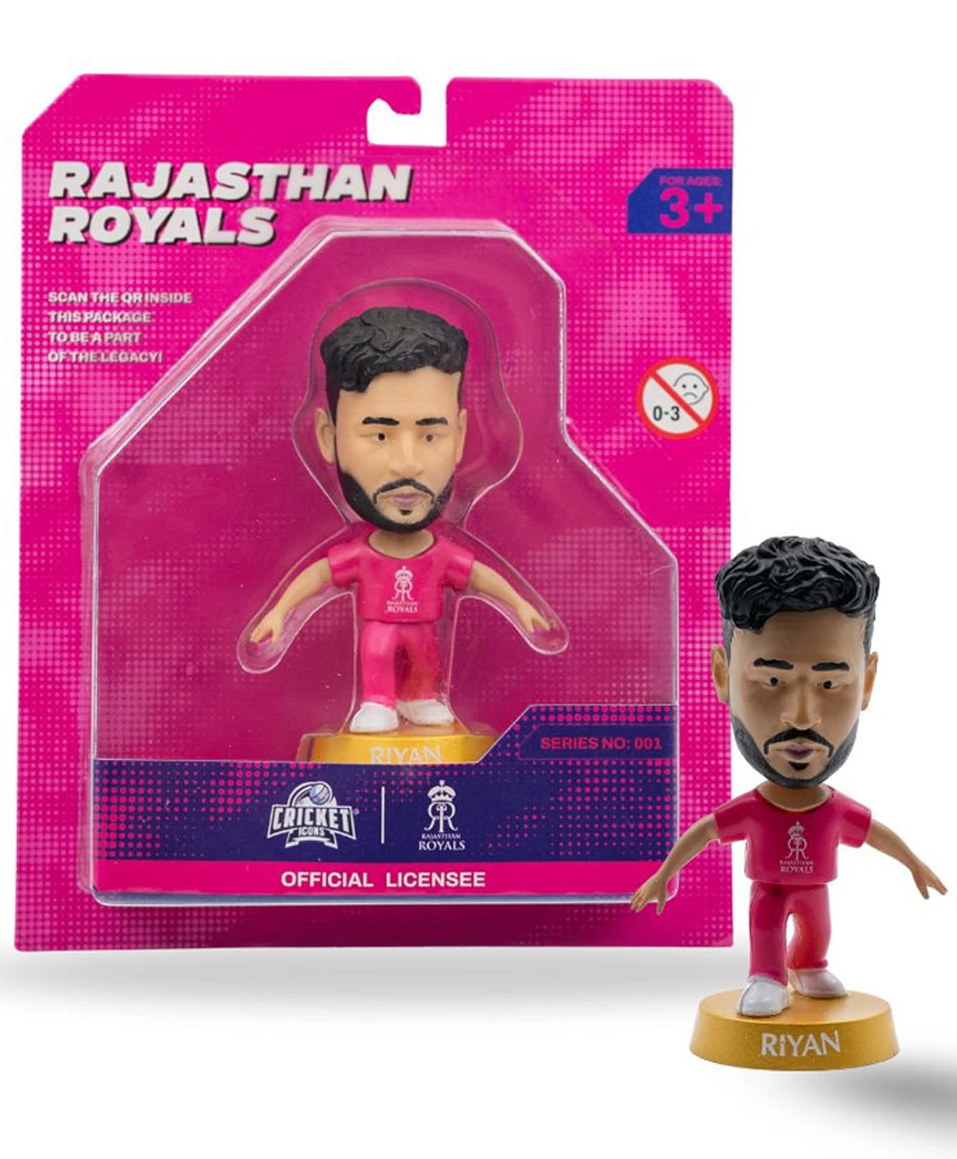 Cricket Icons - Riyan Parag Rajasthan Royals Collectible Figurine , IPL Edition 360° Rotatable Head, RR Cricket Player for Fans & Collectors Pack of 1-image-29