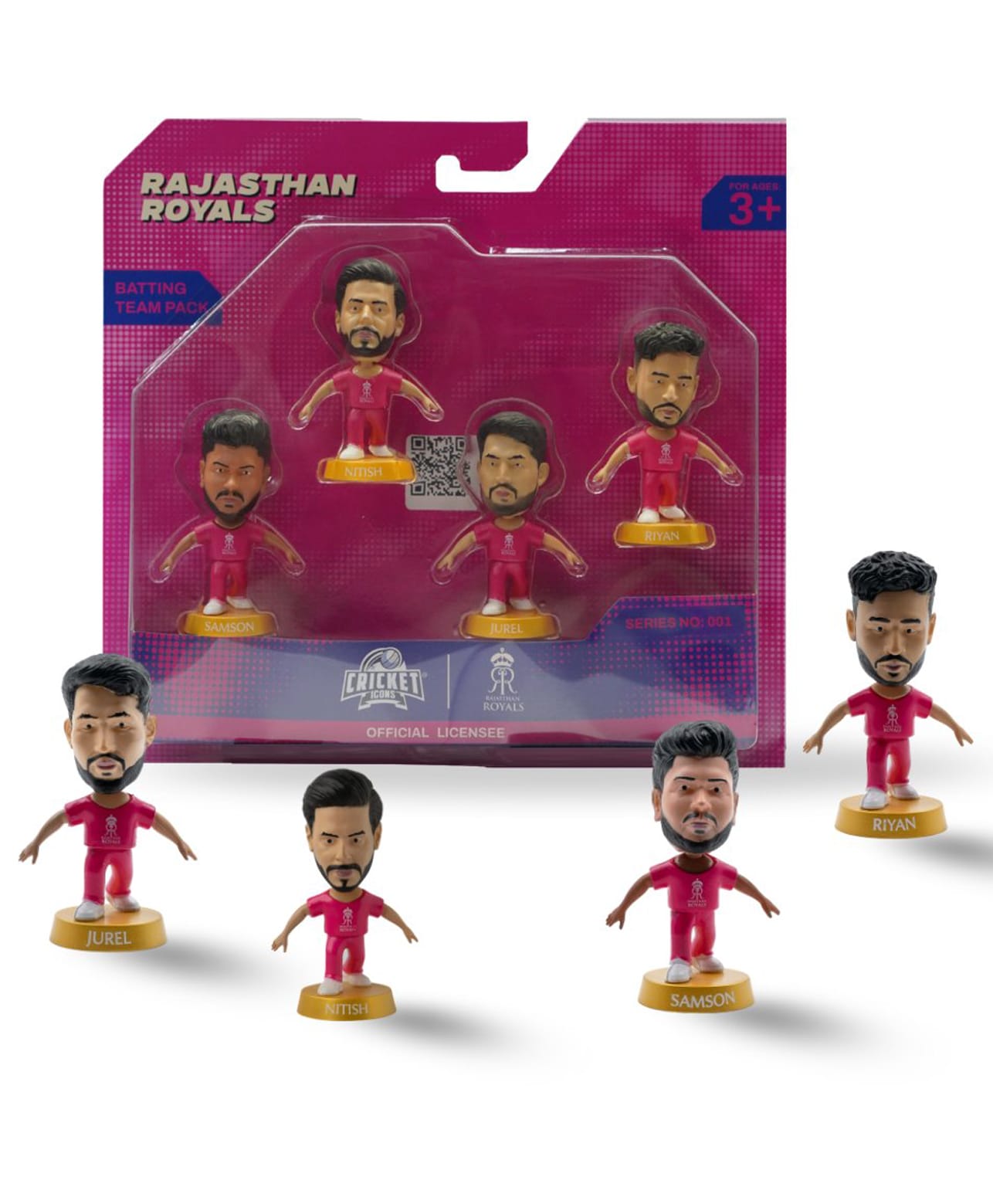 Cricket Icons - Rajasthan Royals Team Pack Collectible Figurine Pack of 4, IPL Edition, Miniature Collectables with 360° Rotatable Heads Sports Fan Memorabilia for Cricket Fans & Collectors-picture-22
