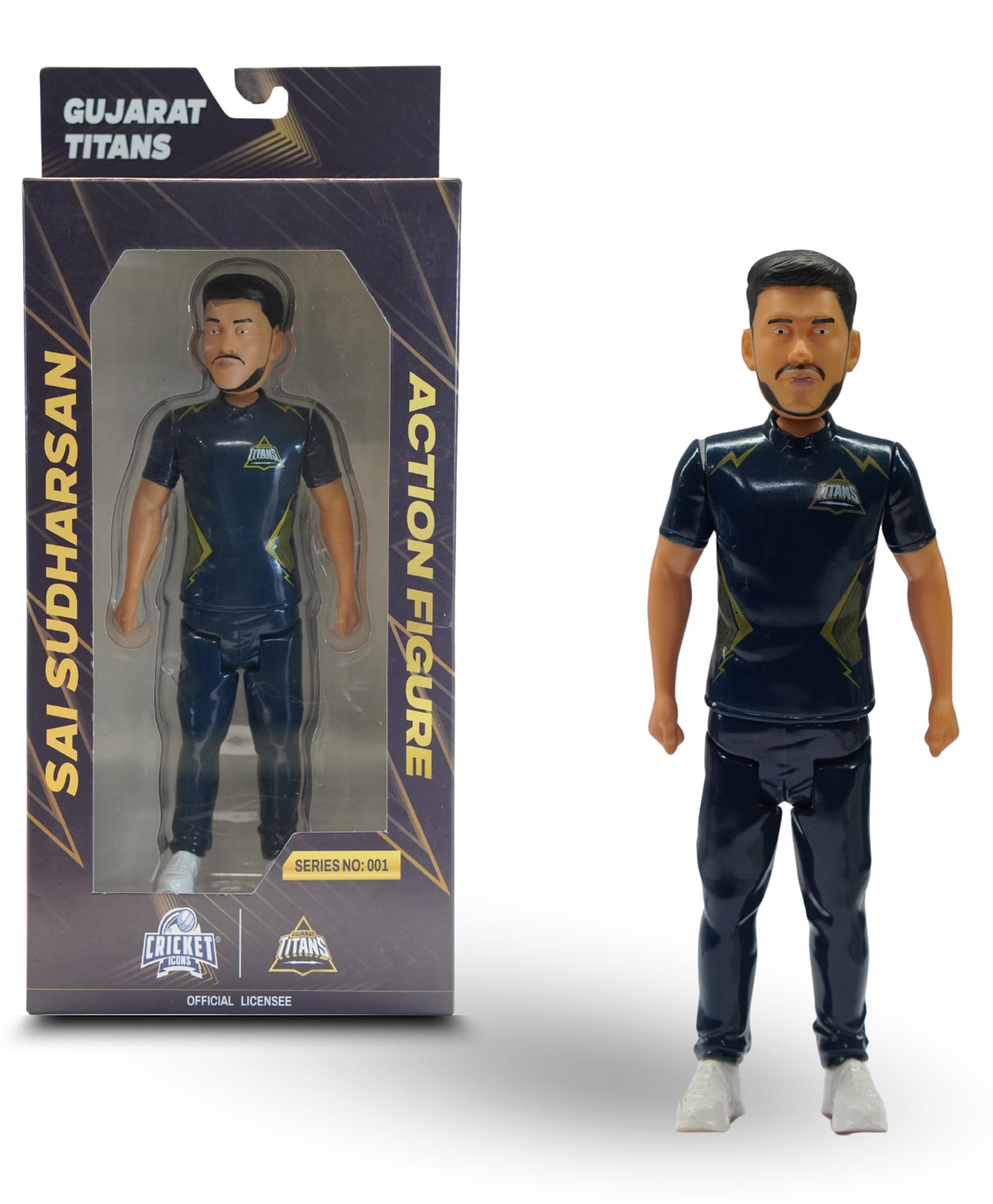 Cricket Icons - Sai Sudharsan Gujarat Titans Action figure , IPL Edition 360° Rotatable Head, GT Cricket Player for Fans & Collectors Pack of 1-picture-10