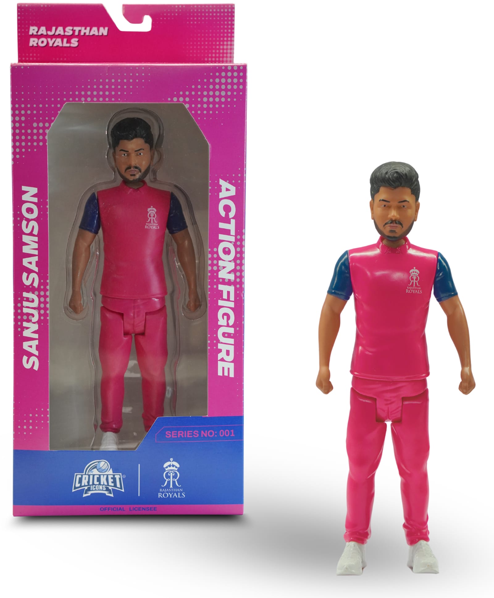 Cricket Icons - Sanju Samson Rajasthan Royals Action Figure , IPL Edition 360° Rotatable Head, RR Cricket Player for Fans & Collectors Pack of 1-picture-16