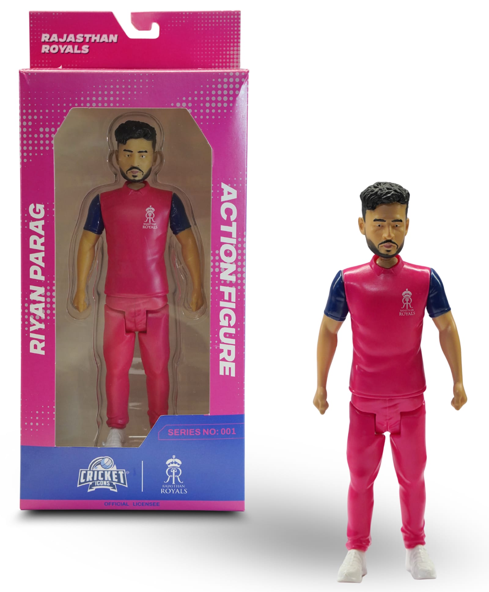 Cricket Icons - Riyan Parag Rajasthan Royals Action Figure , IPL Edition 360° Rotatable Head, RR Cricket Player for Fans & Collectors Pack of 1-picture-12