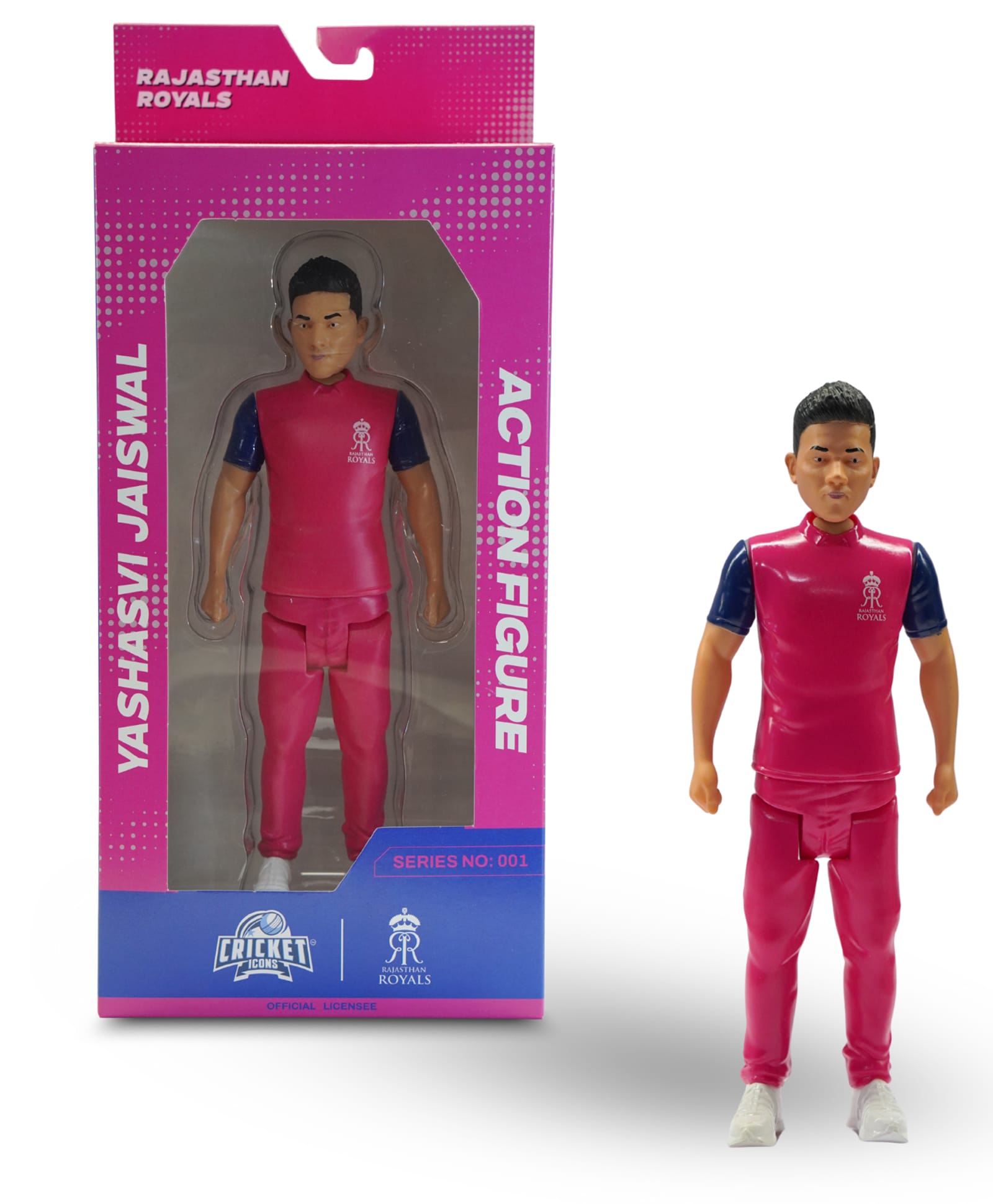 Cricket Icons - Yashasvi Jaiswal Rajasthan Royals Action Figure , IPL Edition 360° Rotatable Head, RR Cricket Player for Fans & Collectors Pack of 1-picture-24