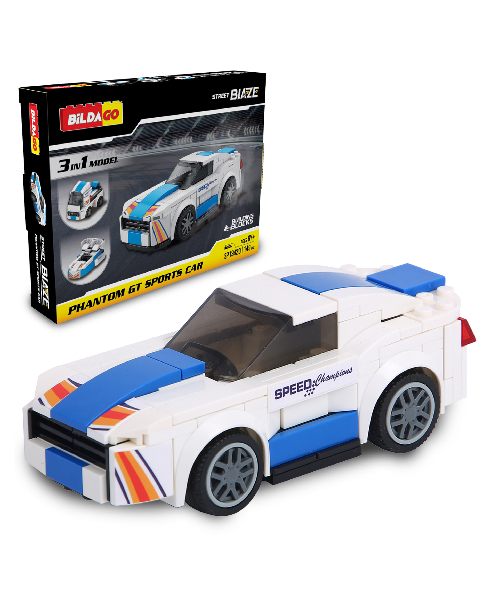 Bildago 3 in 1 Street Blaze Phantom Gt Sports Car 149 Pieces - SP13420-picture-24