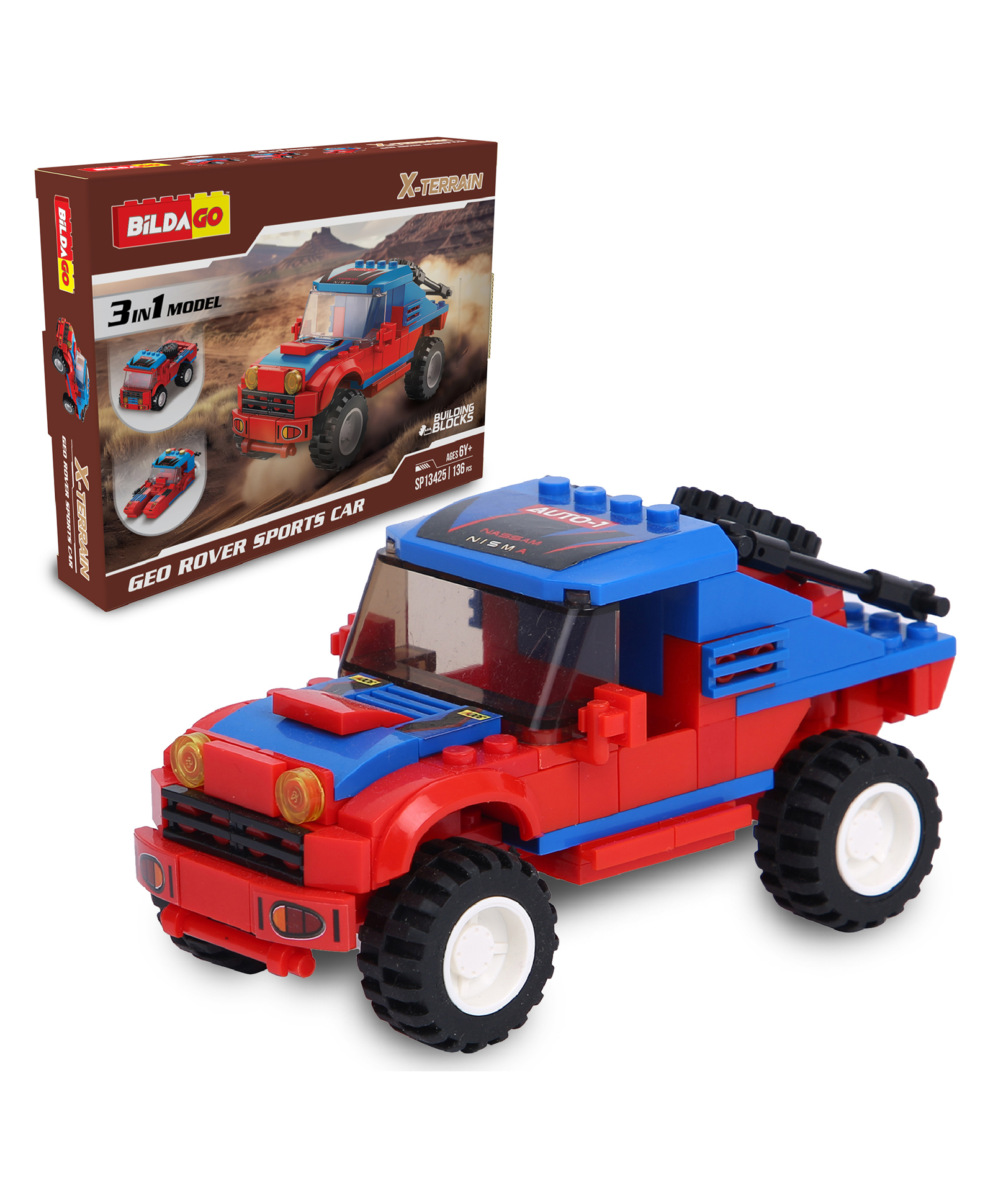 Bildago 3 in 1 X Terrain Geo Rover Sports Car 136 Pieces - SP13425-picture-15