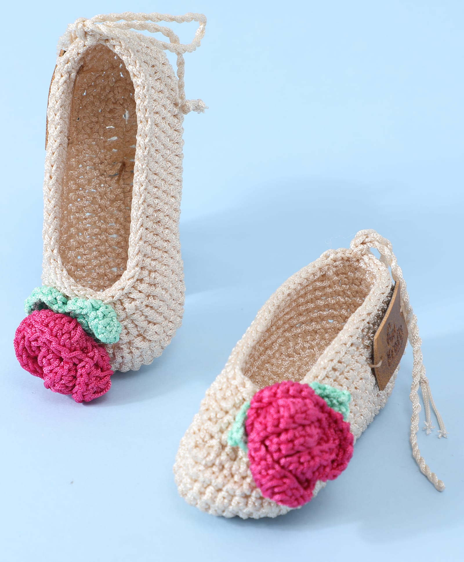 Funkrafts Fruit Applique Detailed Booties - Beige & Pink-image-39